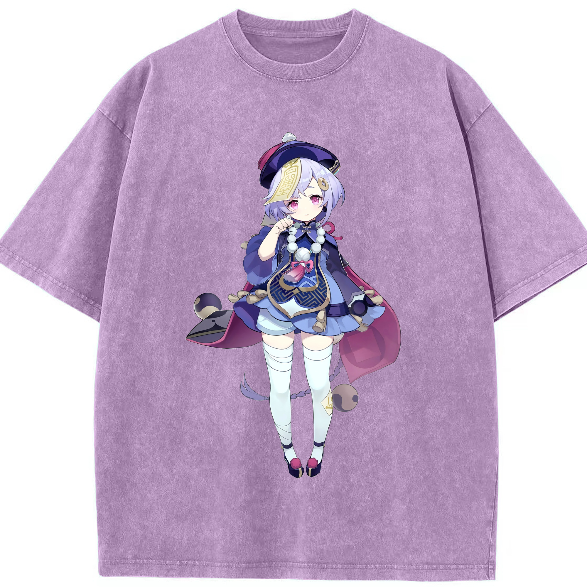 げんし神 七七 なな  genshin Nana 綿100% ヴィンテージ風 半袖Tシャツ（フロントプリント）