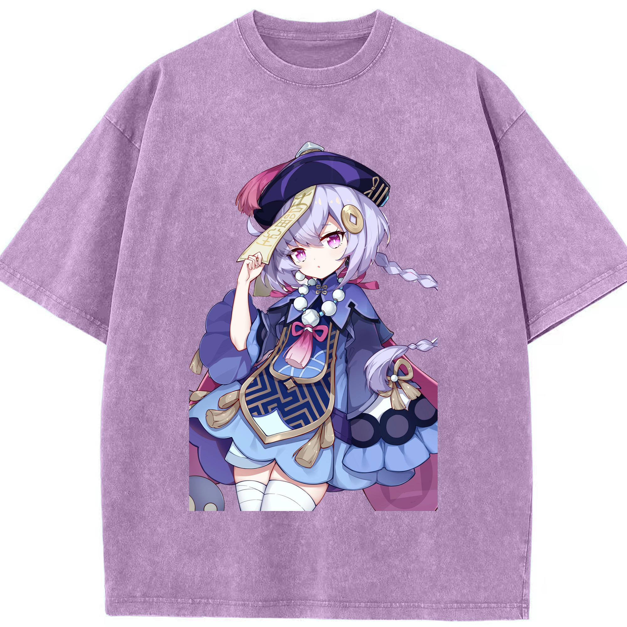 げんし神 七七 なな  genshin Nana 綿100% ヴィンテージ風 半袖Tシャツ（フロントプリント）