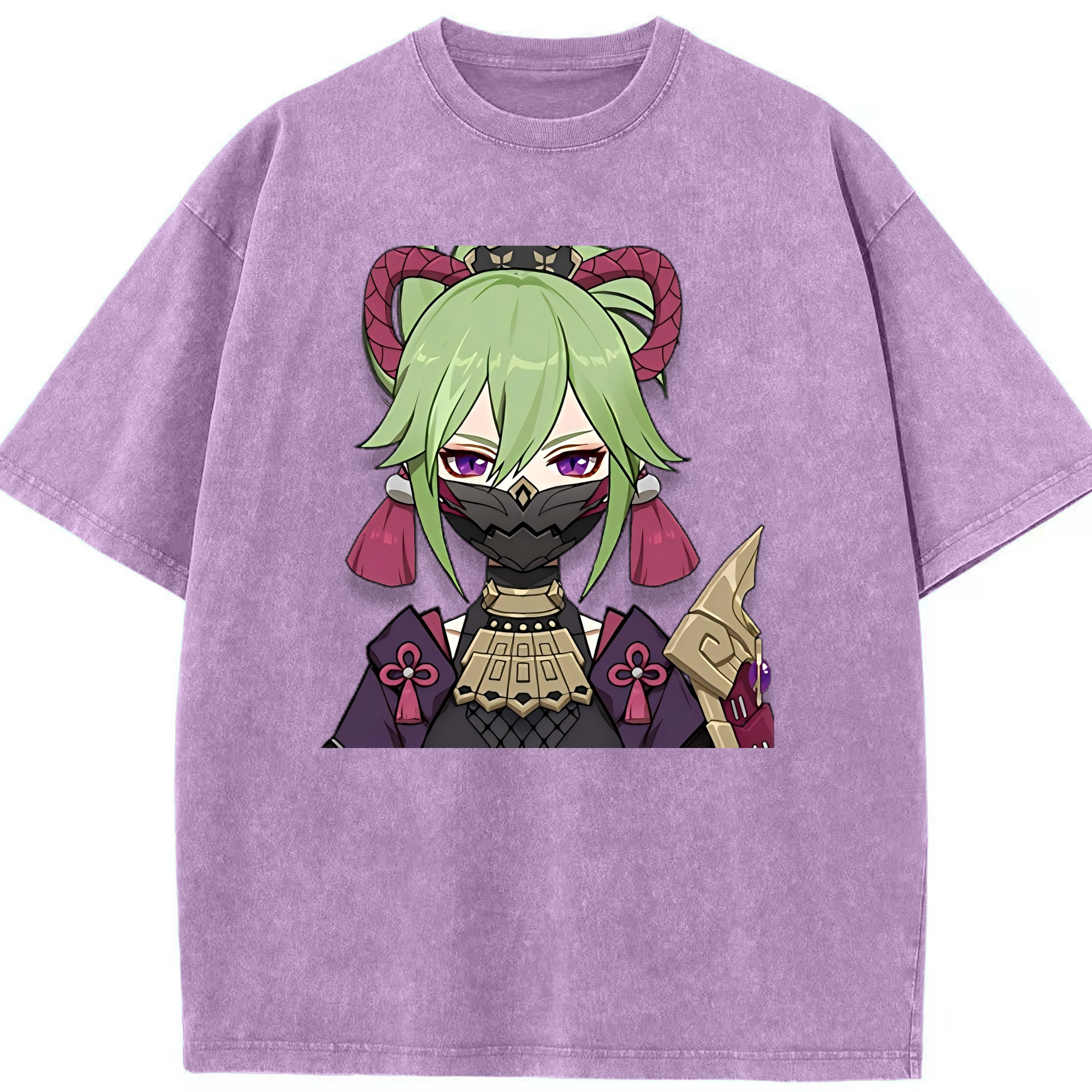 げんし神  久岐忍 くき しのぶ genshin Kuki Shinobu 綿100% ヴィンテージ風 半袖Tシャツ（フロントプリント）
