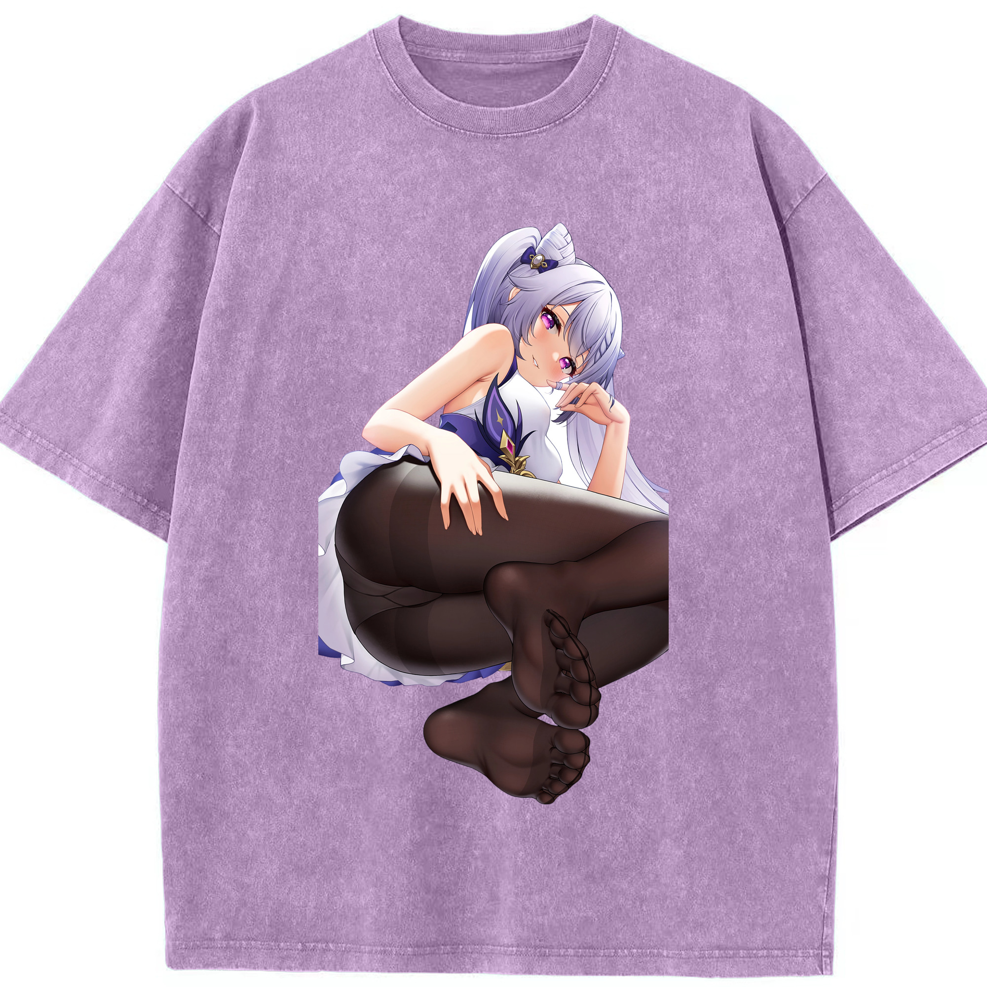 げんし神 刻晴 こくせい genshin Kokusei 綿100% ヴィンテージ風 半袖Tシャツ（フロントプリント）