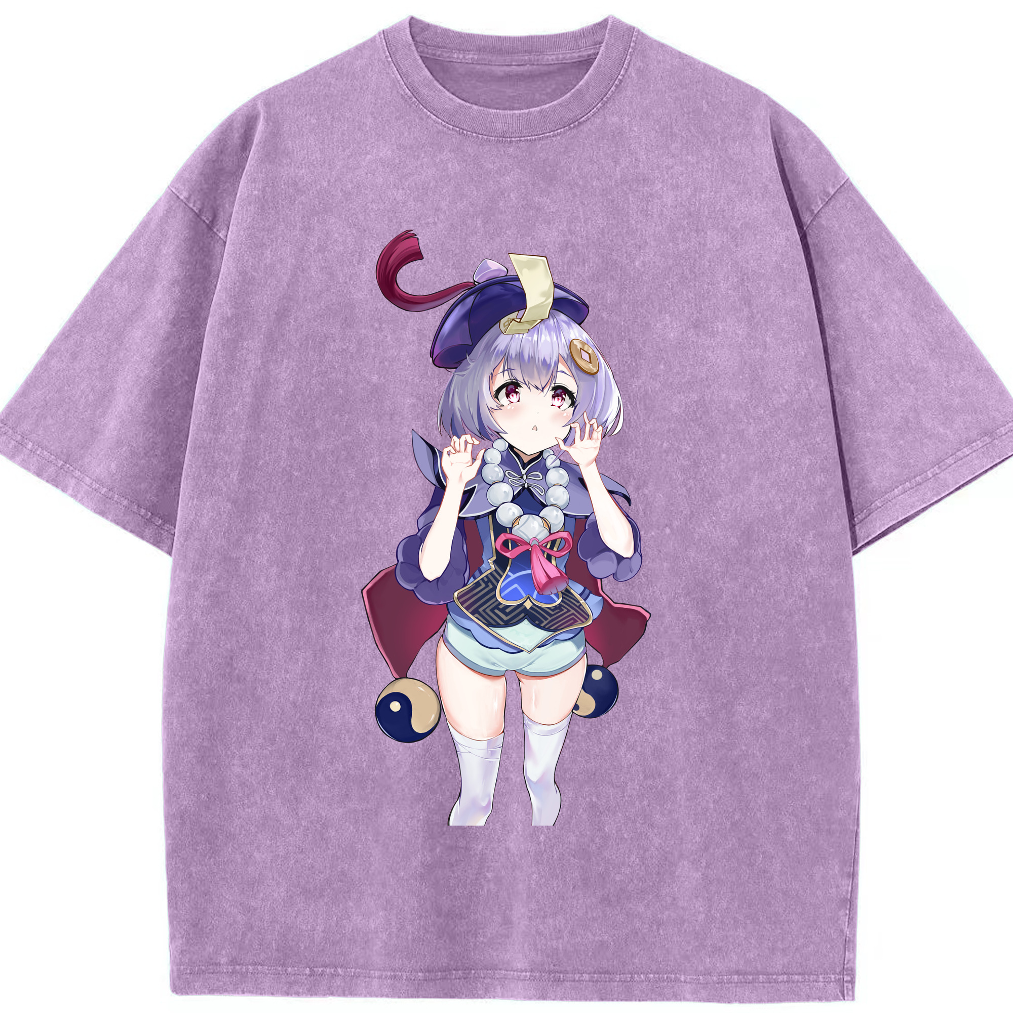 げんし神 七七 なな  genshin Nana 綿100% ヴィンテージ風 半袖Tシャツ（フロントプリント）