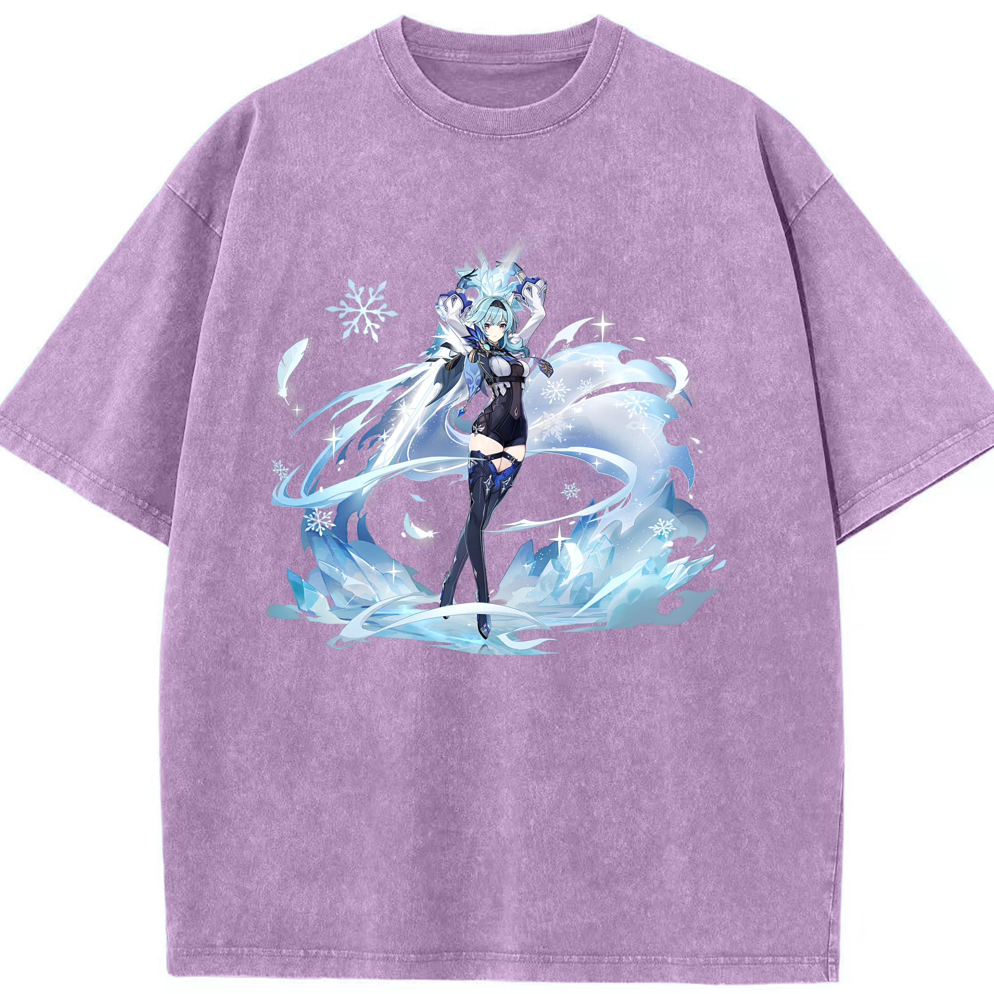 げんし神 优菈 ゆうら genshin Yūra 綿100% ヴィンテージ風 半袖Tシャツ（フロントプリント）