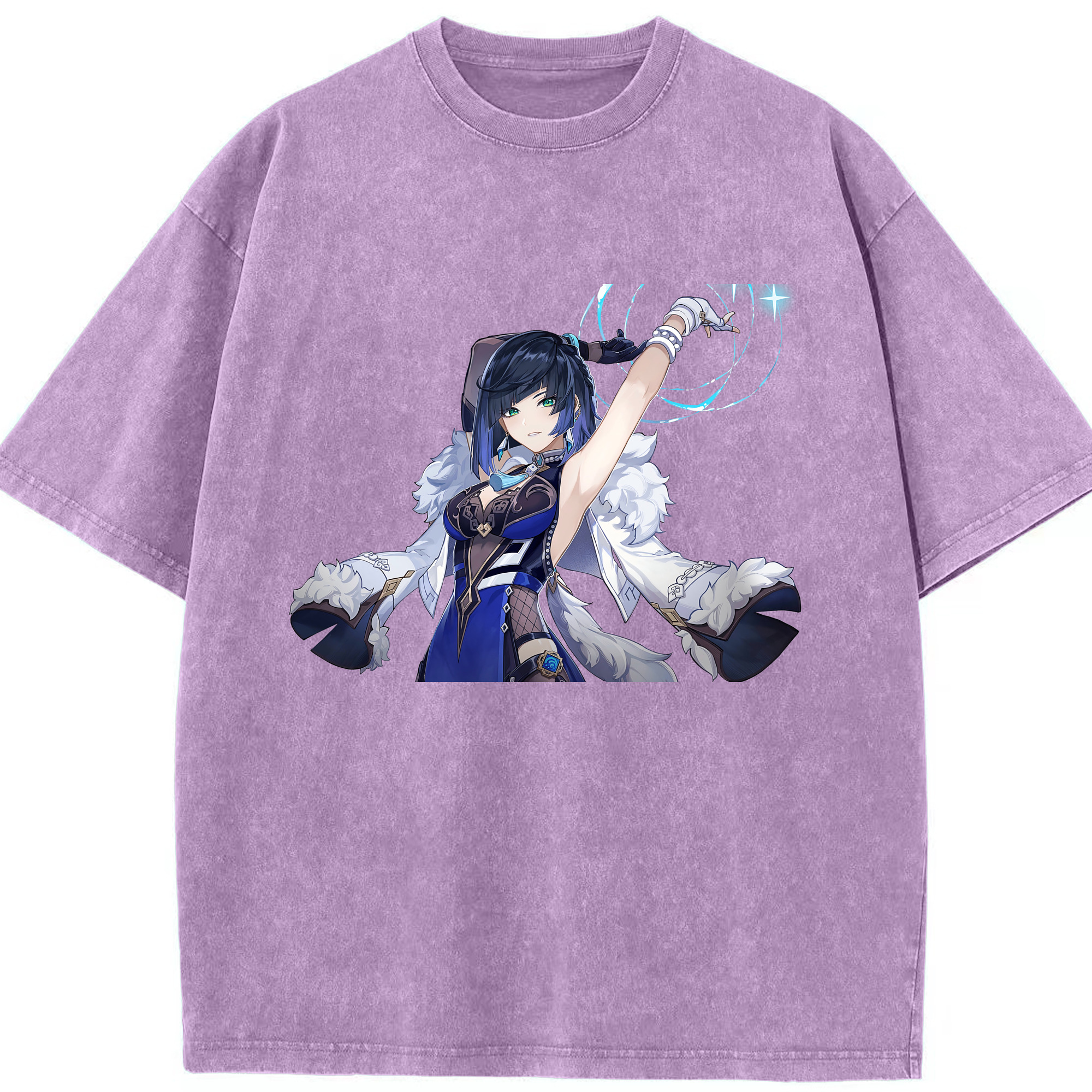げんし神 夜兰 やらん genshin Yaran 綿100% ヴィンテージ風 半袖Tシャツ（フロントプリント）