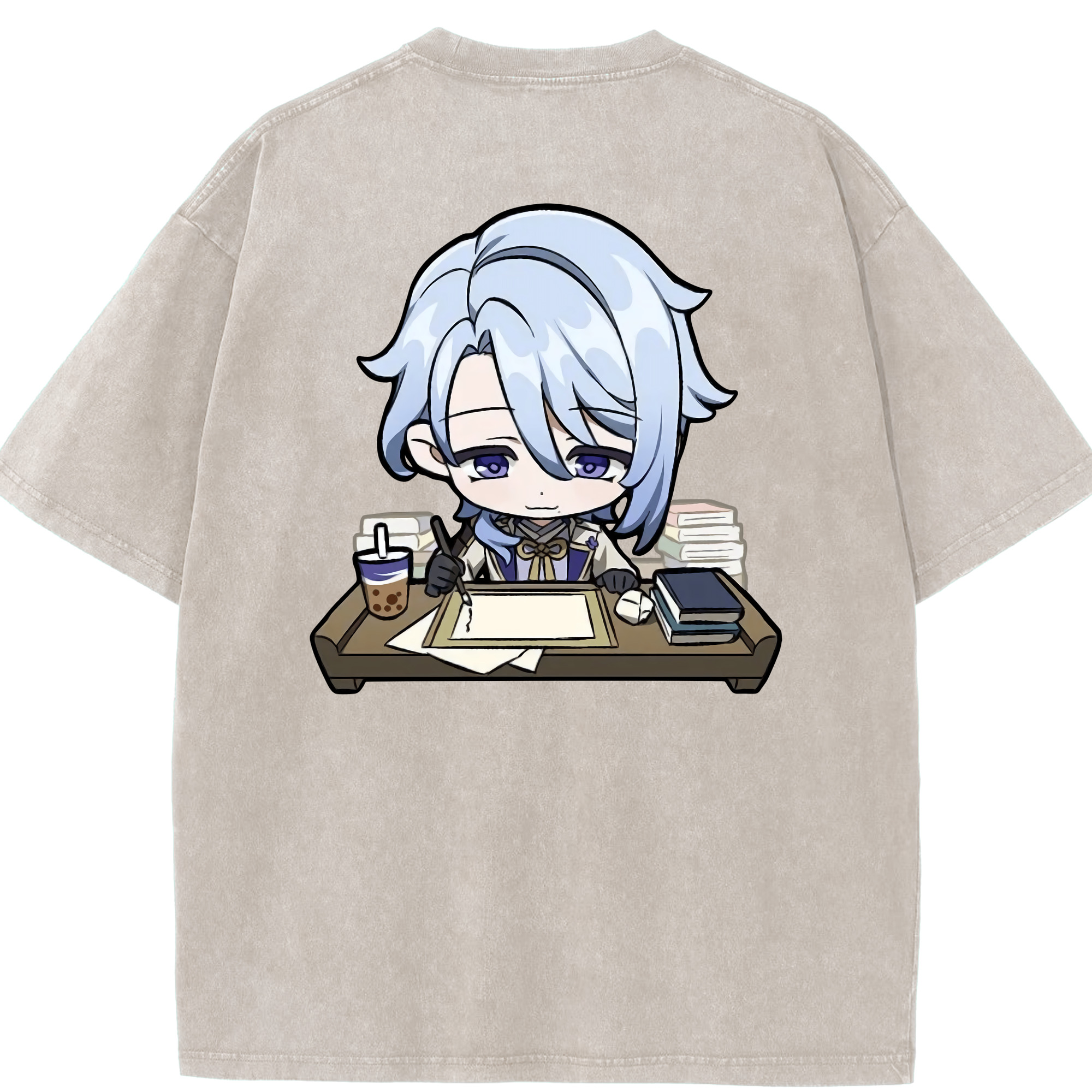 げんし神 神里綾人 かみさとあやと genshin Kamisato Ayato 綿100% ヴィンテージ風 半袖Tシャツ（背面プリント）