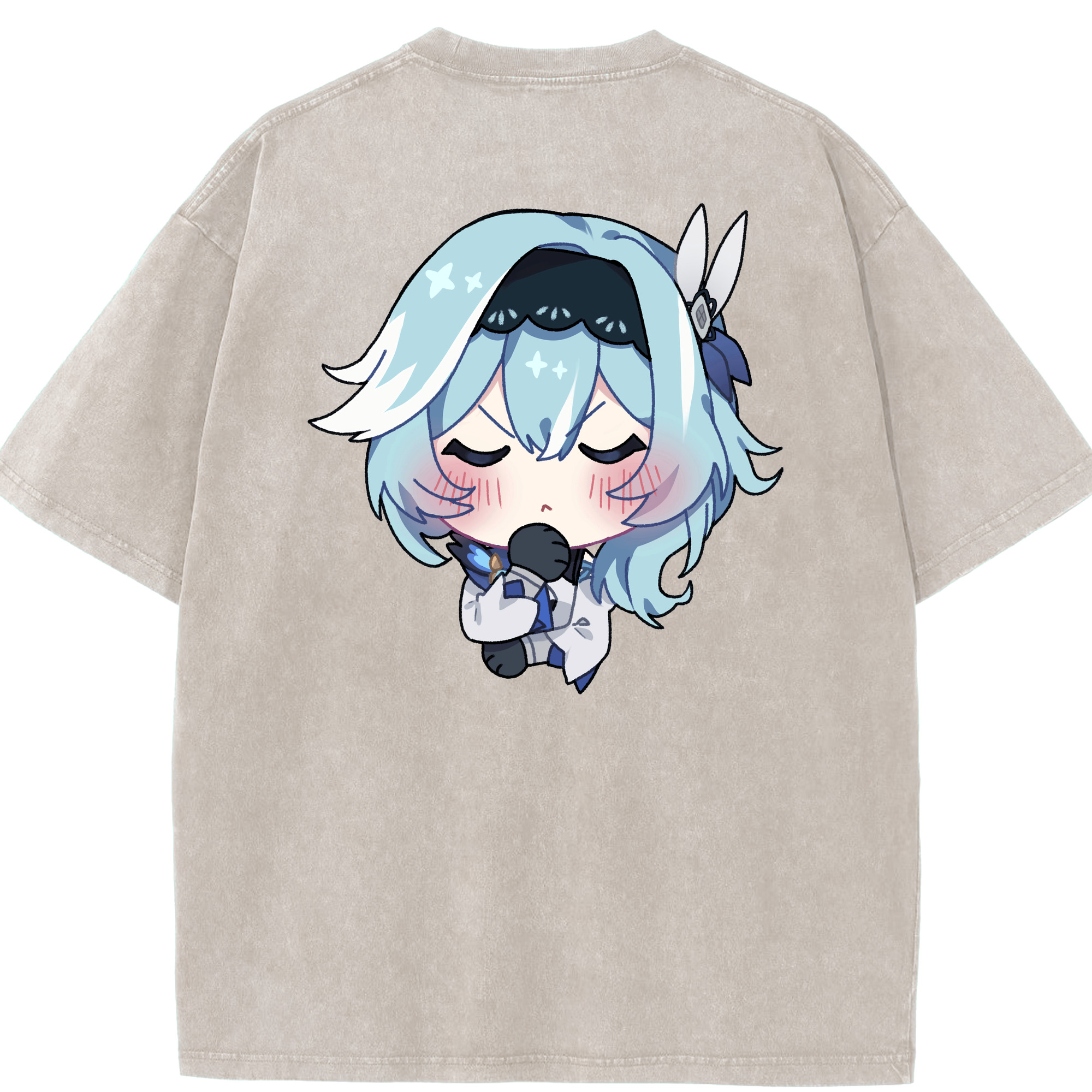 げんし神 优菈 ゆうら genshin Yūra 綿100% ヴィンテージ風 半袖Tシャツ（背面プリント）