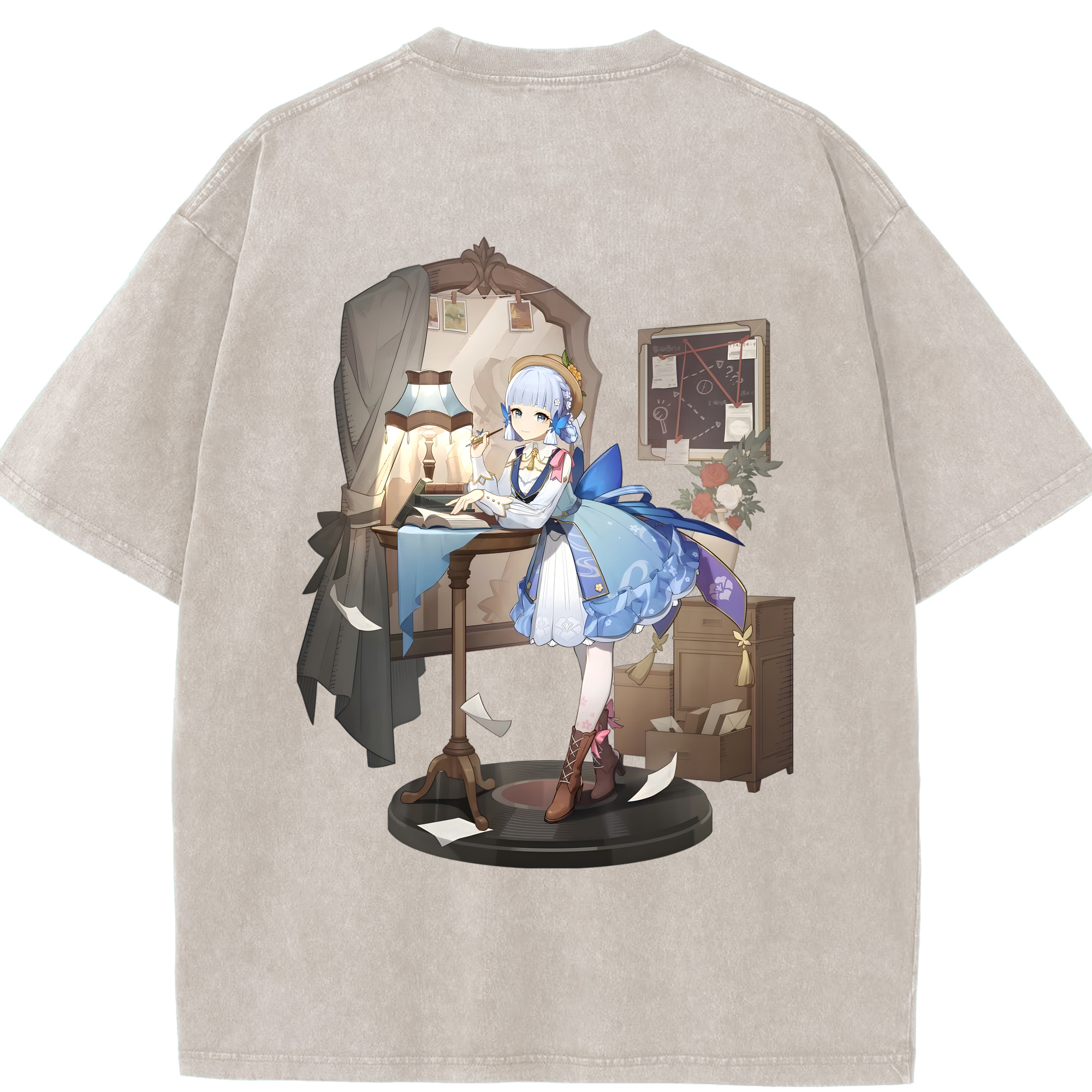 げんし神 神里綾華 神宮寺レン genshin Kamimiya Ren 綿100% ヴィンテージ風 半袖Tシャツ（背面プリント）