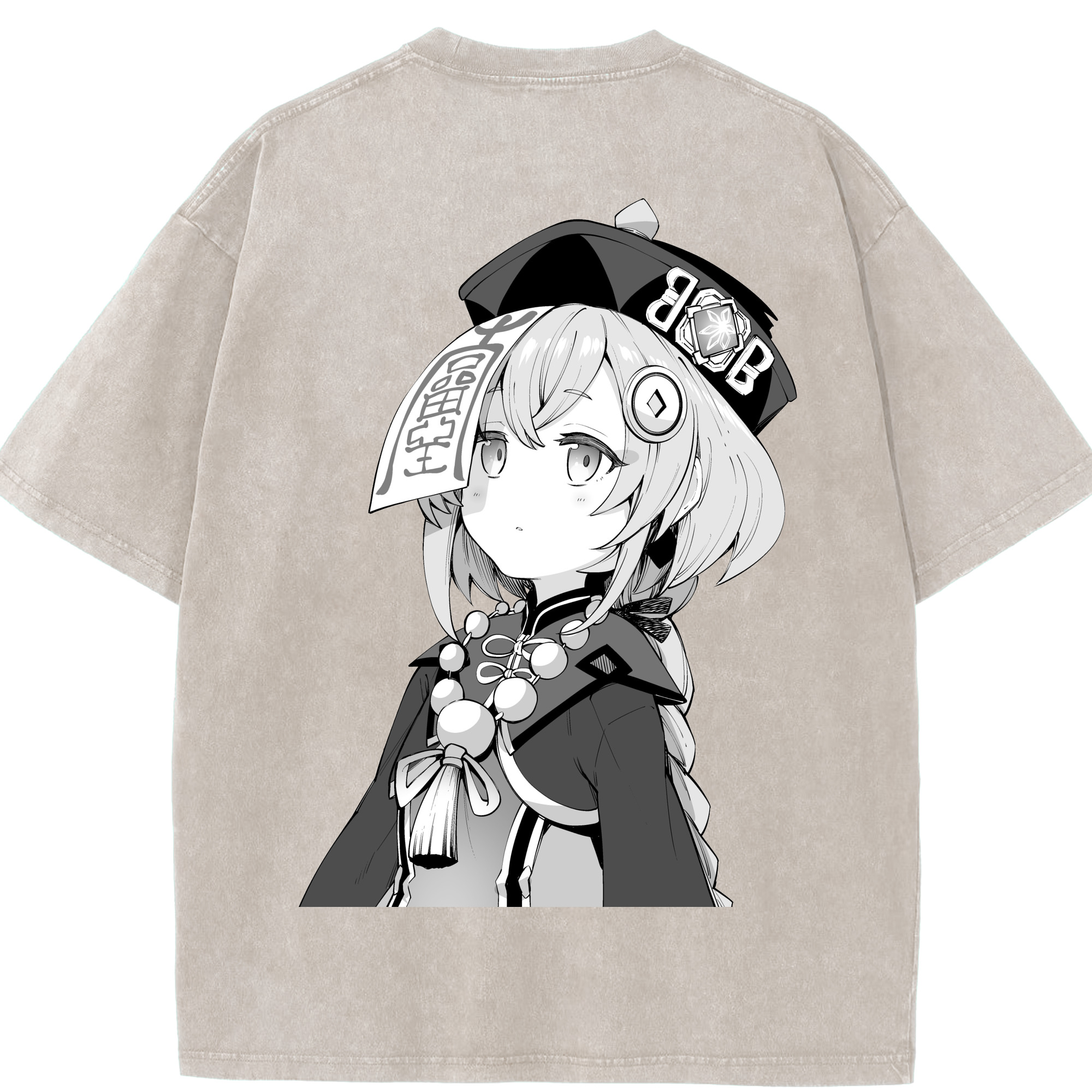げんし神 七七 なな  genshin Nana 綿100% ヴィンテージ風 半袖Tシャツ（背面プリント）