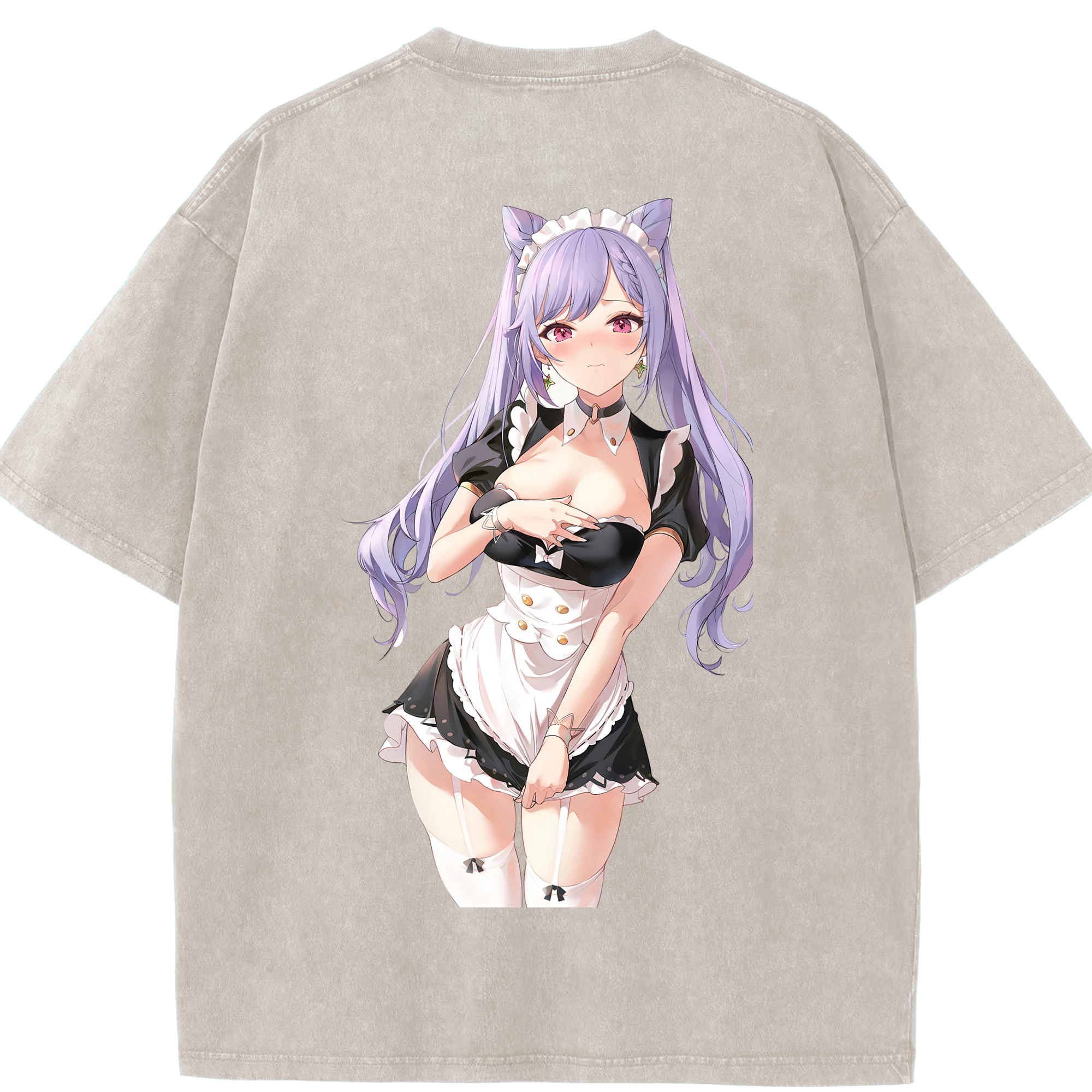 げんし神 刻晴 こくせい genshin Kokusei 綿100% ヴィンテージ風 半袖Tシャツ（背面プリント）