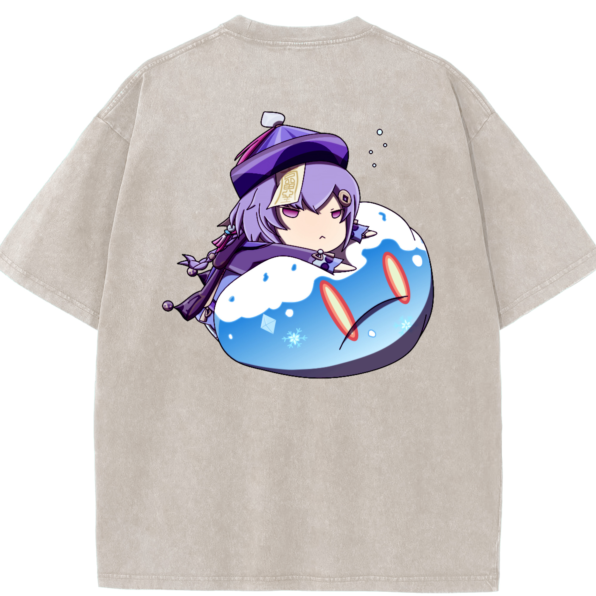 げんし神 七七 なな  genshin Nana 綿100% ヴィンテージ風 半袖Tシャツ（背面プリント）