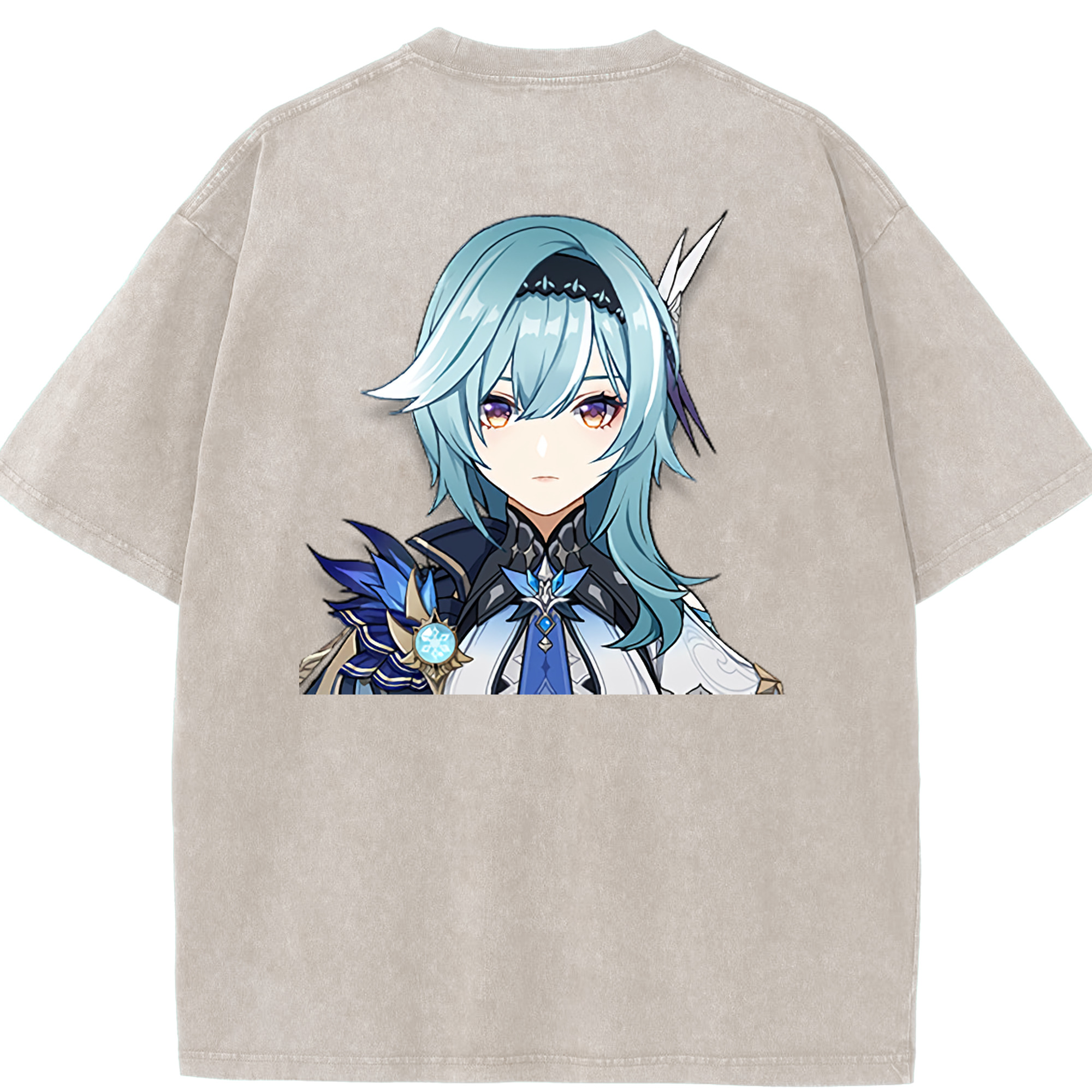 げんし神 优菈 ゆうら genshin Yūra 綿100% ヴィンテージ風 半袖Tシャツ（背面プリント）