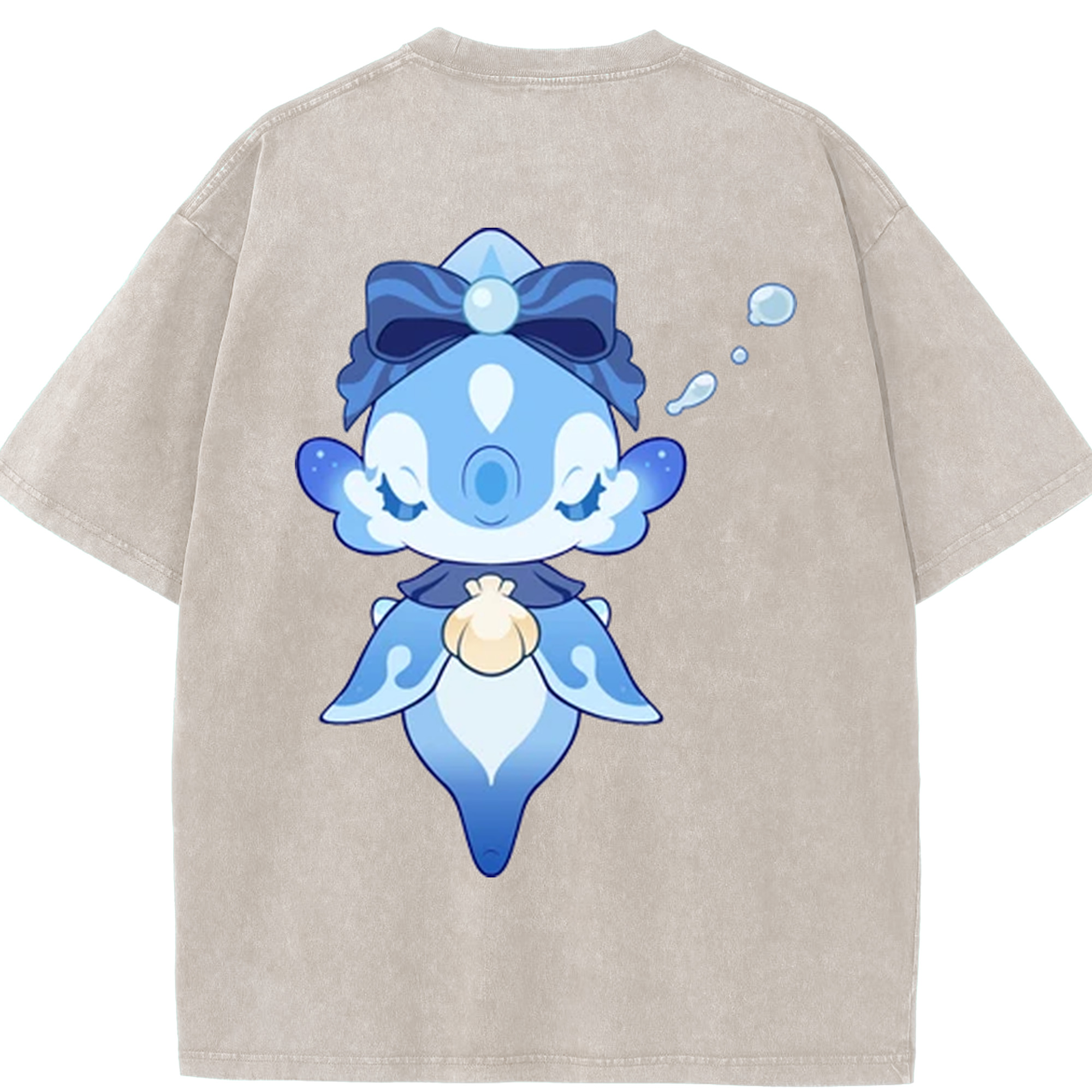 げんし神 フリーナ genshin Furina 綿100% ヴィンテージ風 半袖Tシャツ（背面プリント）