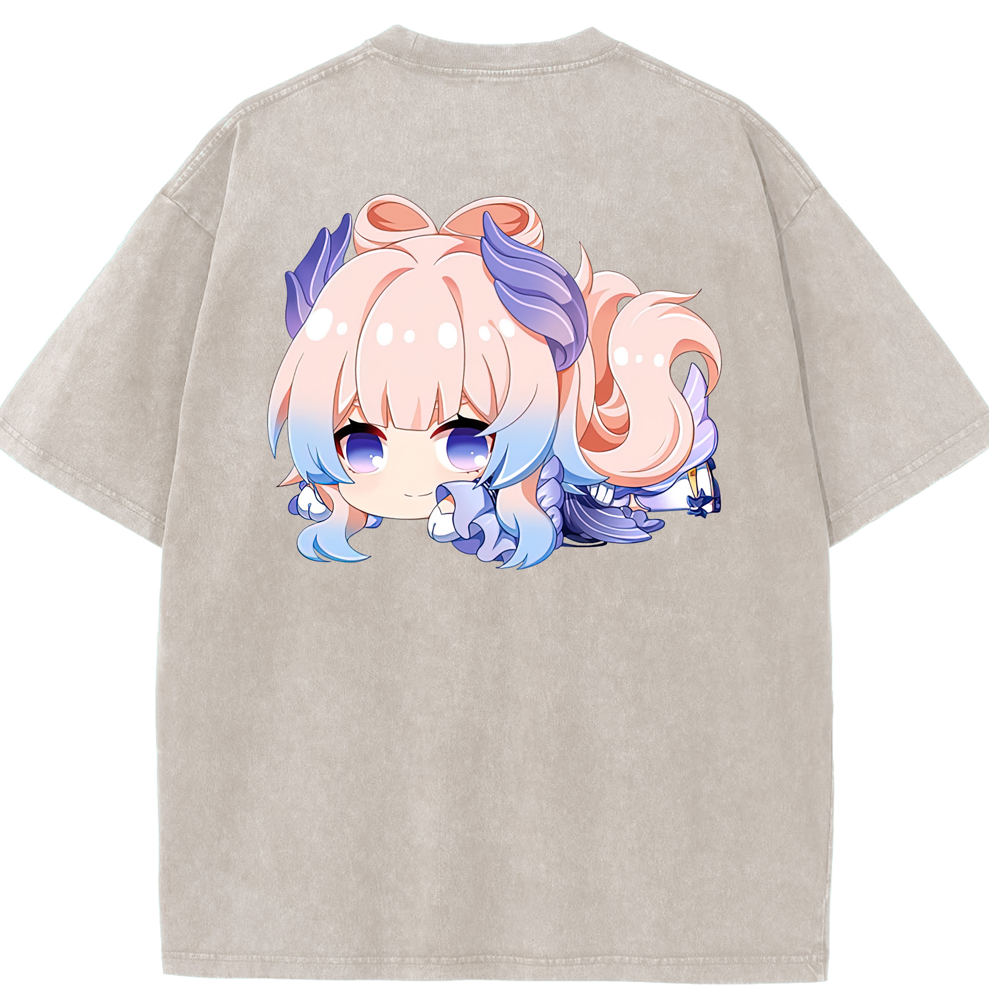 げんし神 珊瑚宮心海 サンゴノミヤ・ココミ genshin Sangonomiya Kokomi 綿100% ヴィンテージ風 半袖Tシャツ（背面プリント）