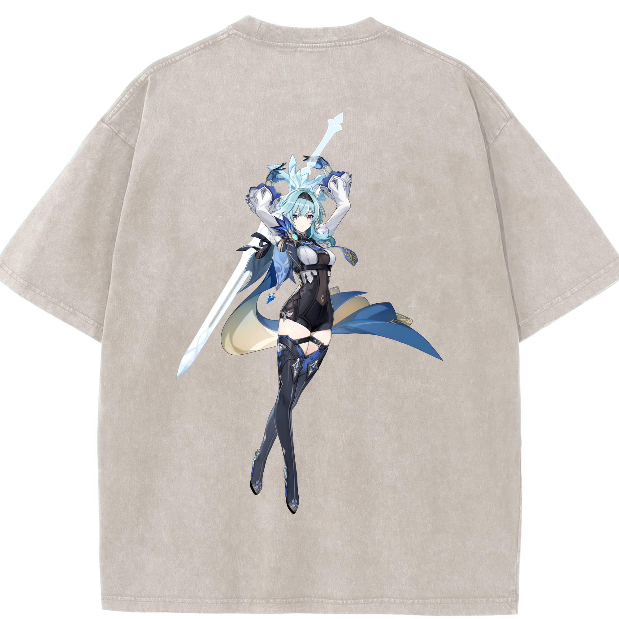 げんし神 优菈 ゆうら genshin Yūra 綿100% ヴィンテージ風 半袖Tシャツ（背面プリント）