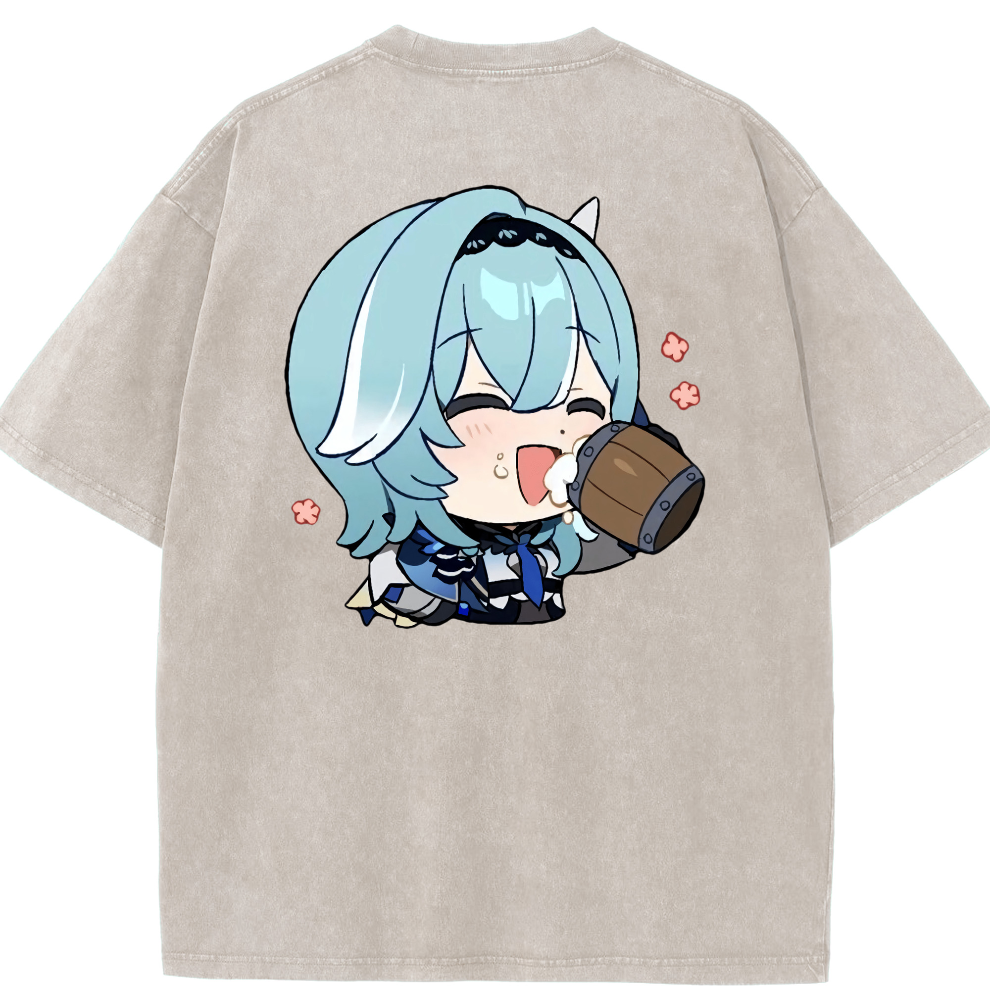 げんし神 优菈 ゆうら genshin Yūra 綿100% ヴィンテージ風 半袖Tシャツ（背面プリント）