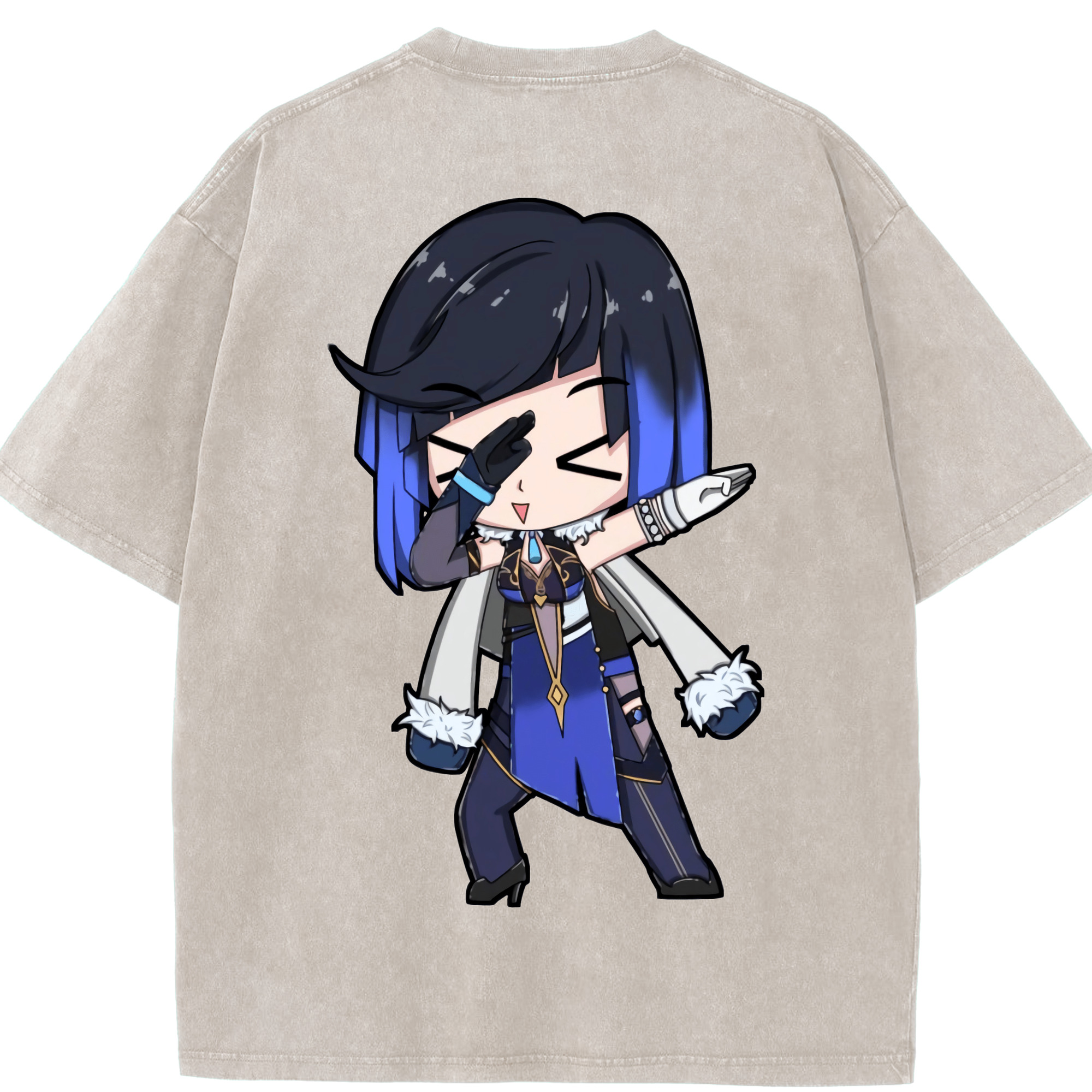 げんし神 夜兰 やらん genshin Yaran 綿100% ヴィンテージ風 半袖Tシャツ（背面プリント）