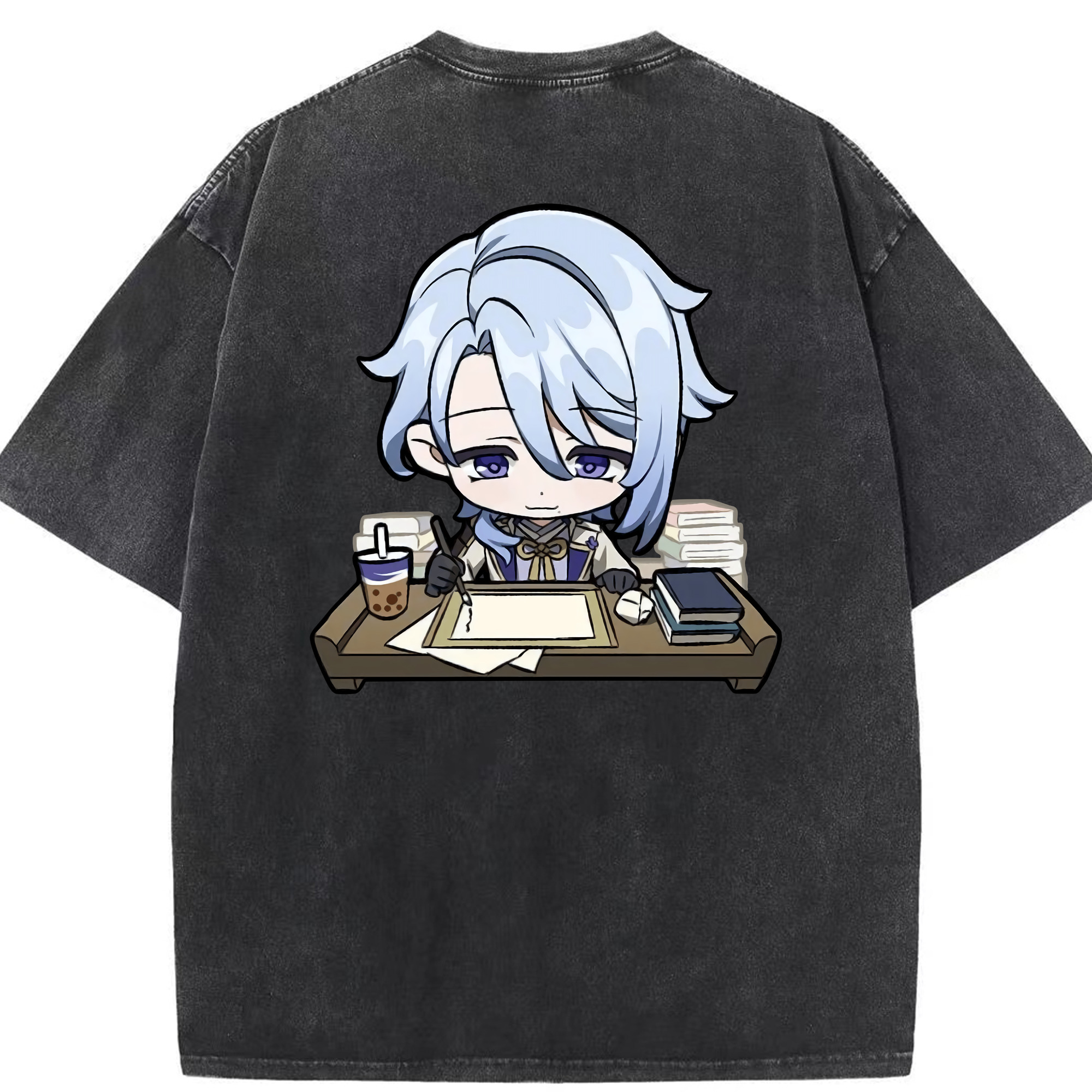 げんし神 神里綾人 かみさとあやと genshin Kamisato Ayato 綿100% ヴィンテージ風 半袖Tシャツ（背面プリント）