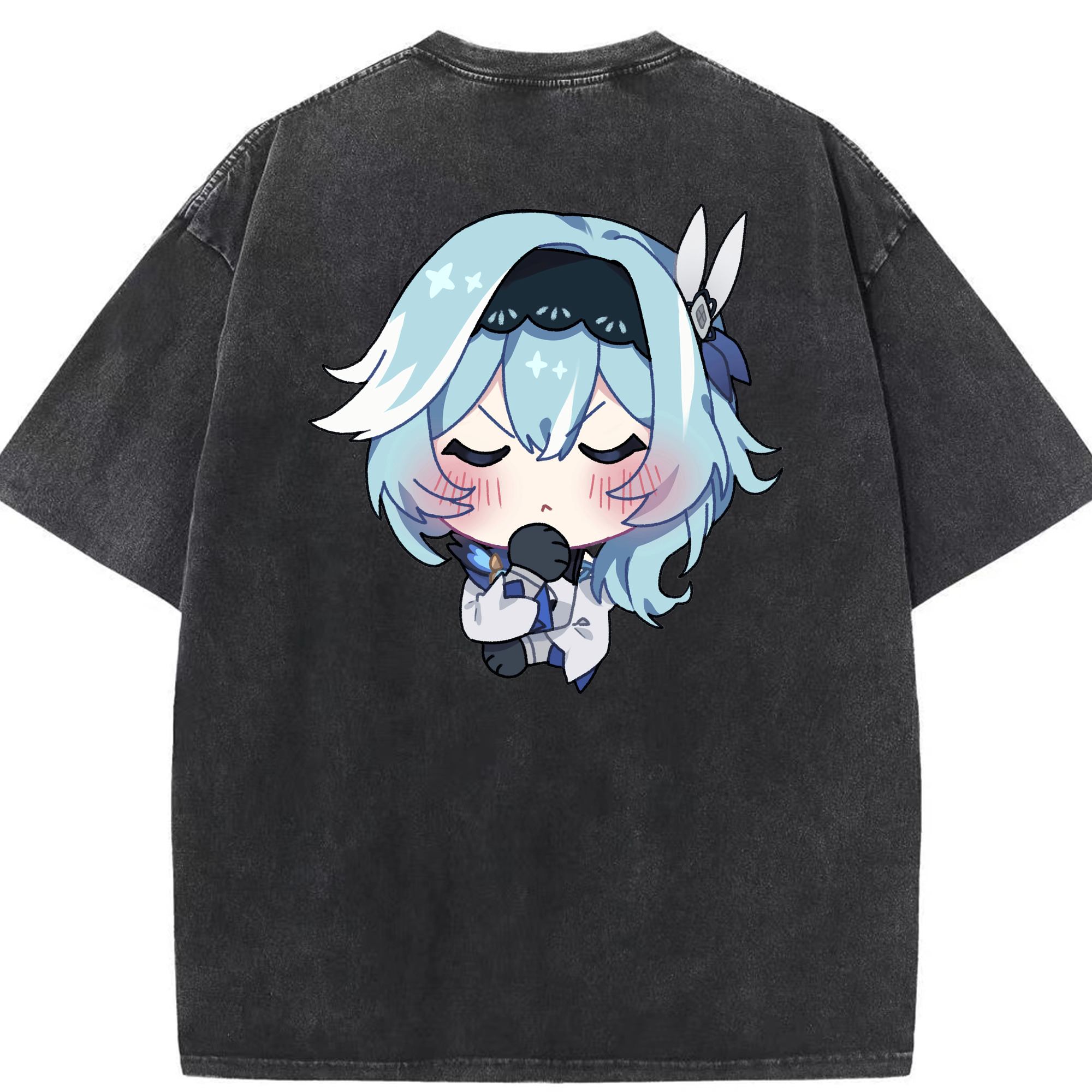 げんし神 优菈 ゆうら genshin Yūra 綿100% ヴィンテージ風 半袖Tシャツ（背面プリント）
