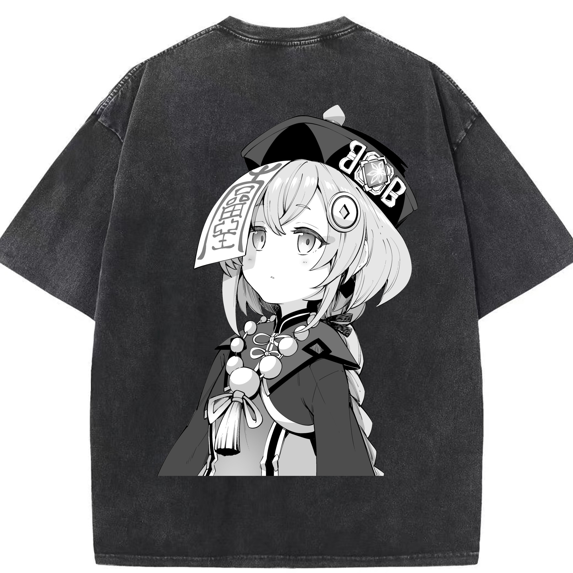 げんし神 七七 なな  genshin Nana 綿100% ヴィンテージ風 半袖Tシャツ（背面プリント）