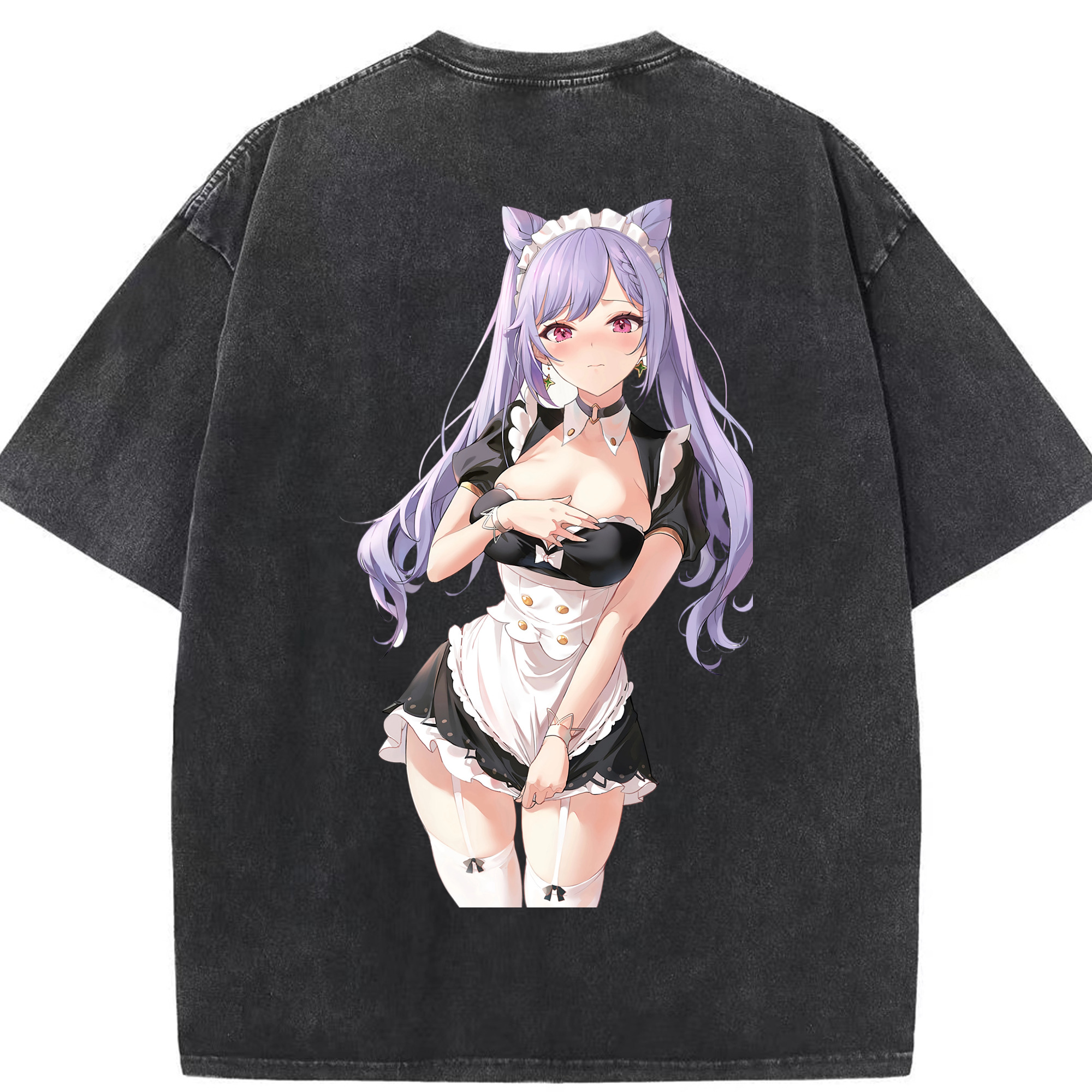げんし神 刻晴 こくせい genshin Kokusei 綿100% ヴィンテージ風 半袖Tシャツ（背面プリント）