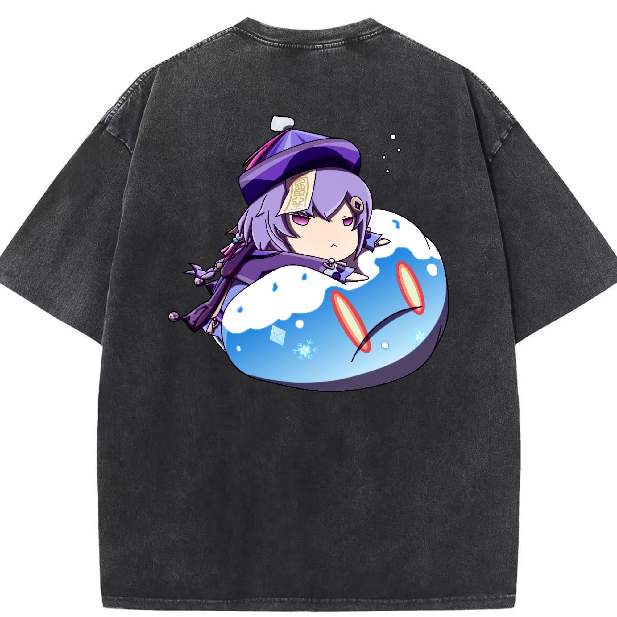 げんし神 七七 なな  genshin Nana 綿100% ヴィンテージ風 半袖Tシャツ（背面プリント）