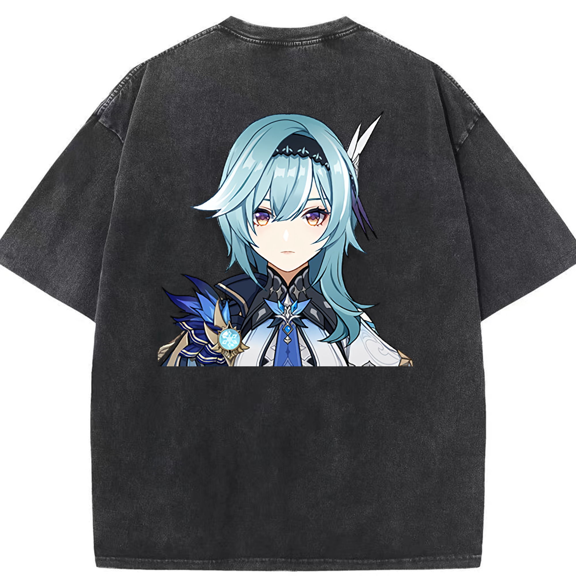げんし神 优菈 ゆうら genshin Yūra 綿100% ヴィンテージ風 半袖Tシャツ（背面プリント）