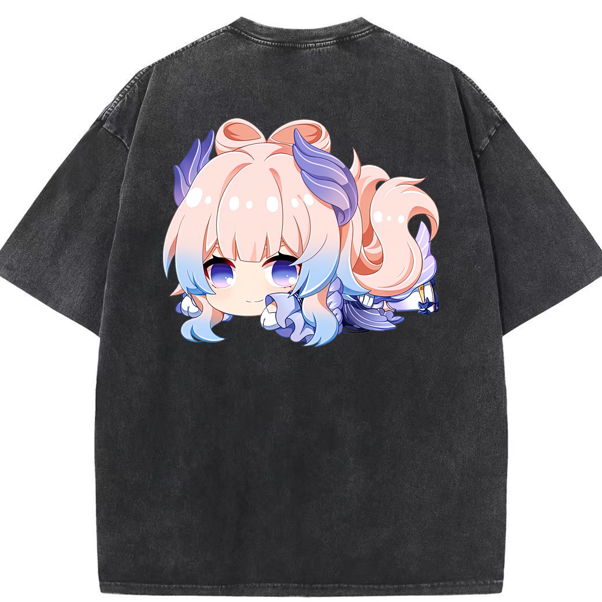 げんし神 珊瑚宮心海 サンゴノミヤ・ココミ genshin Sangonomiya Kokomi 綿100% ヴィンテージ風 半袖Tシャツ（背面プリント）