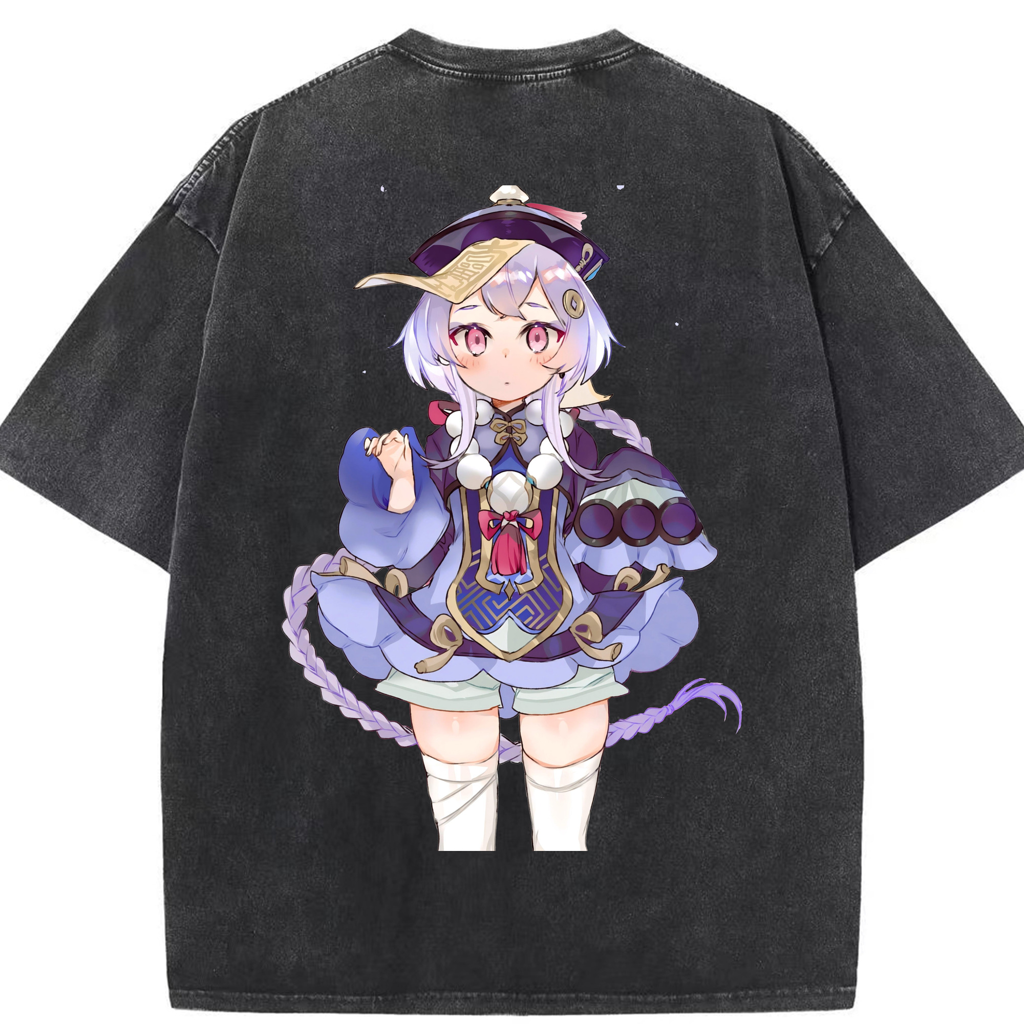 げんし神 七七 なな  genshin Nana 綿100% ヴィンテージ風 半袖Tシャツ（背面プリント）