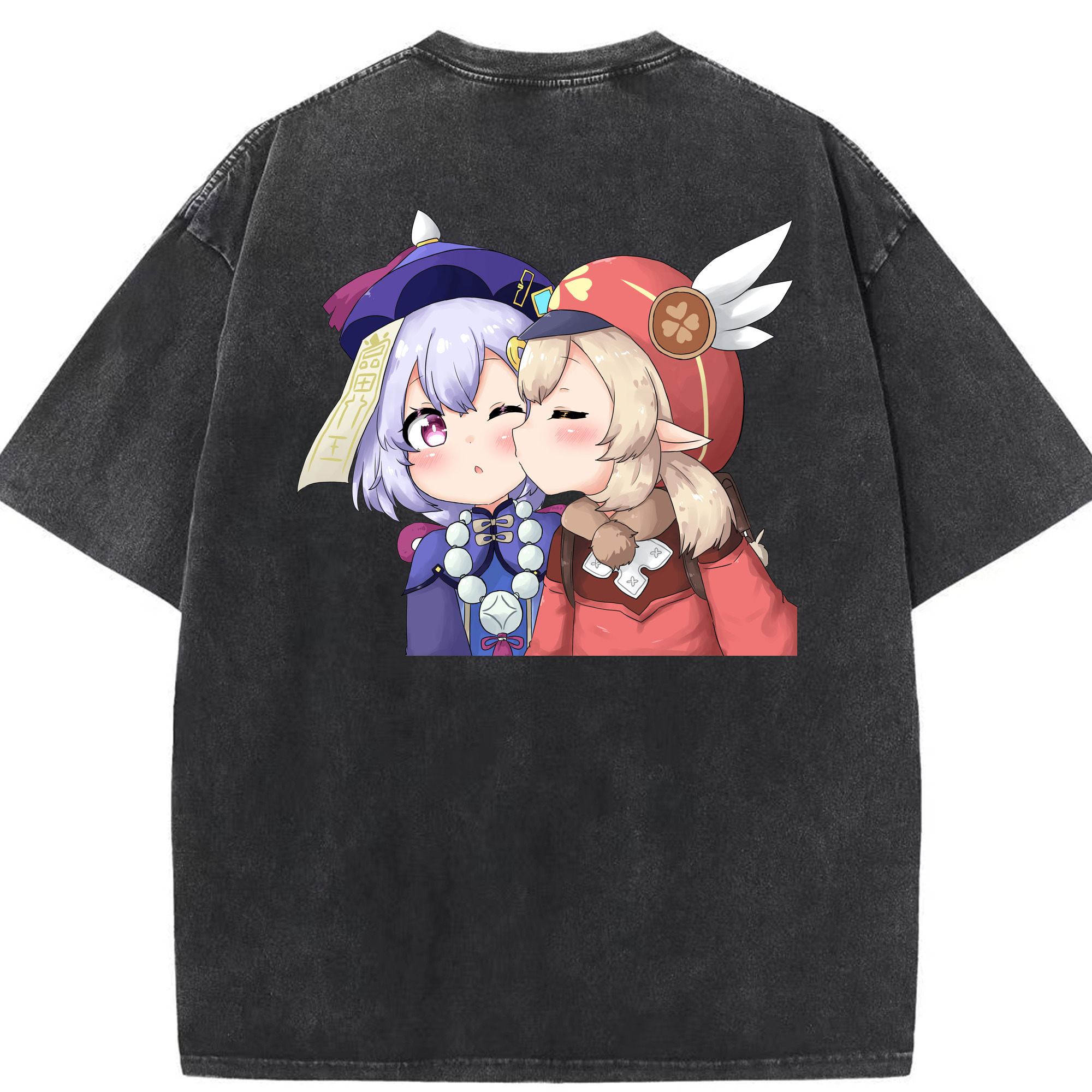 げんし神 七七 なな  genshin Nana 綿100% ヴィンテージ風 半袖Tシャツ（背面プリント）