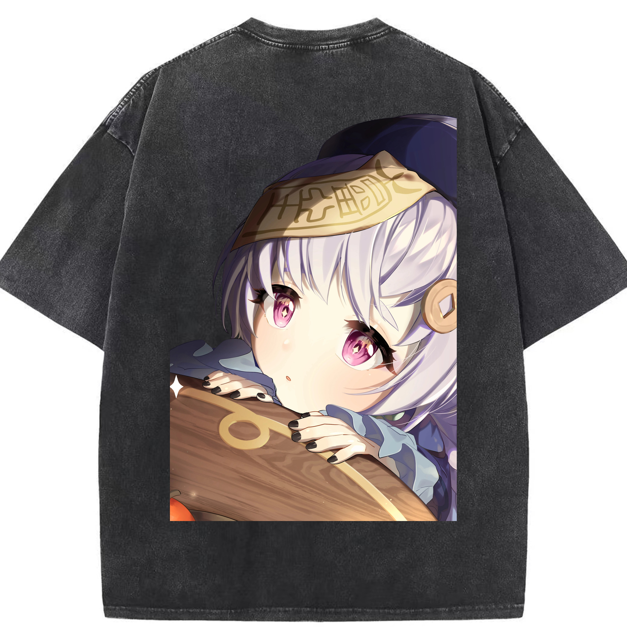 げんし神 七七 なな  genshin Nana 綿100% ヴィンテージ風 半袖Tシャツ（背面プリント）