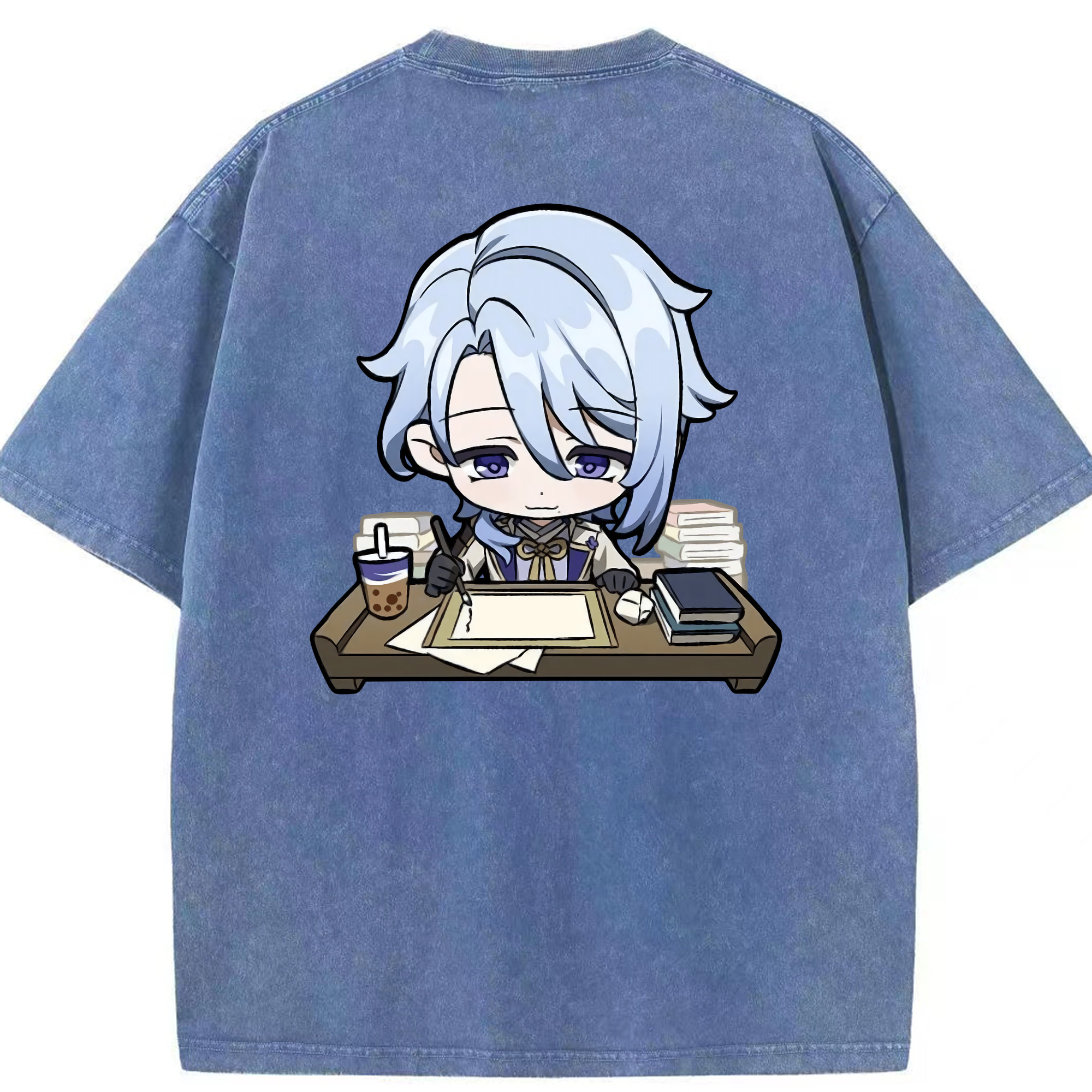 げんし神 神里綾人 かみさとあやと genshin Kamisato Ayato 綿100% ヴィンテージ風 半袖Tシャツ（背面プリント）