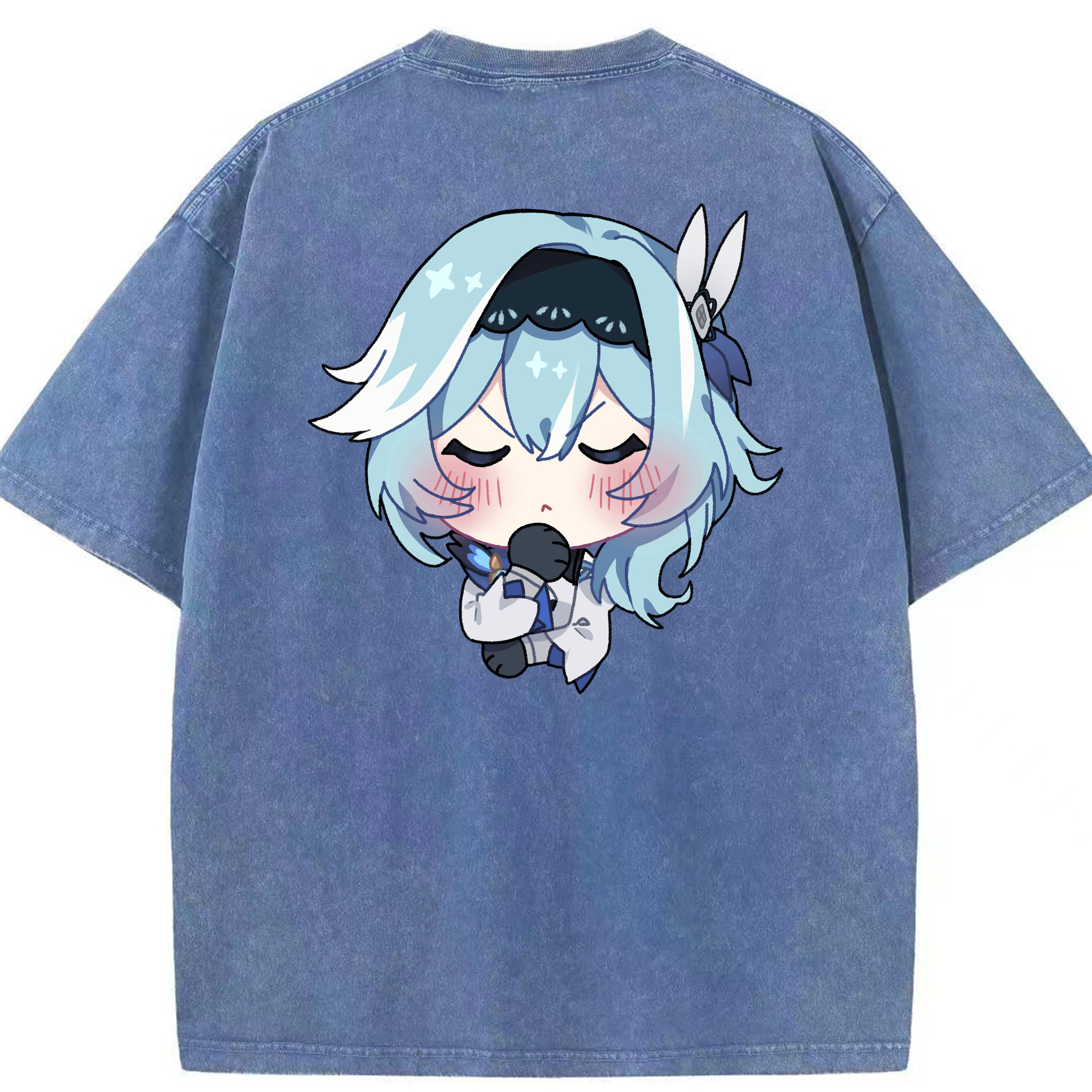 げんし神 优菈 ゆうら genshin Yūra 綿100% ヴィンテージ風 半袖Tシャツ（背面プリント）
