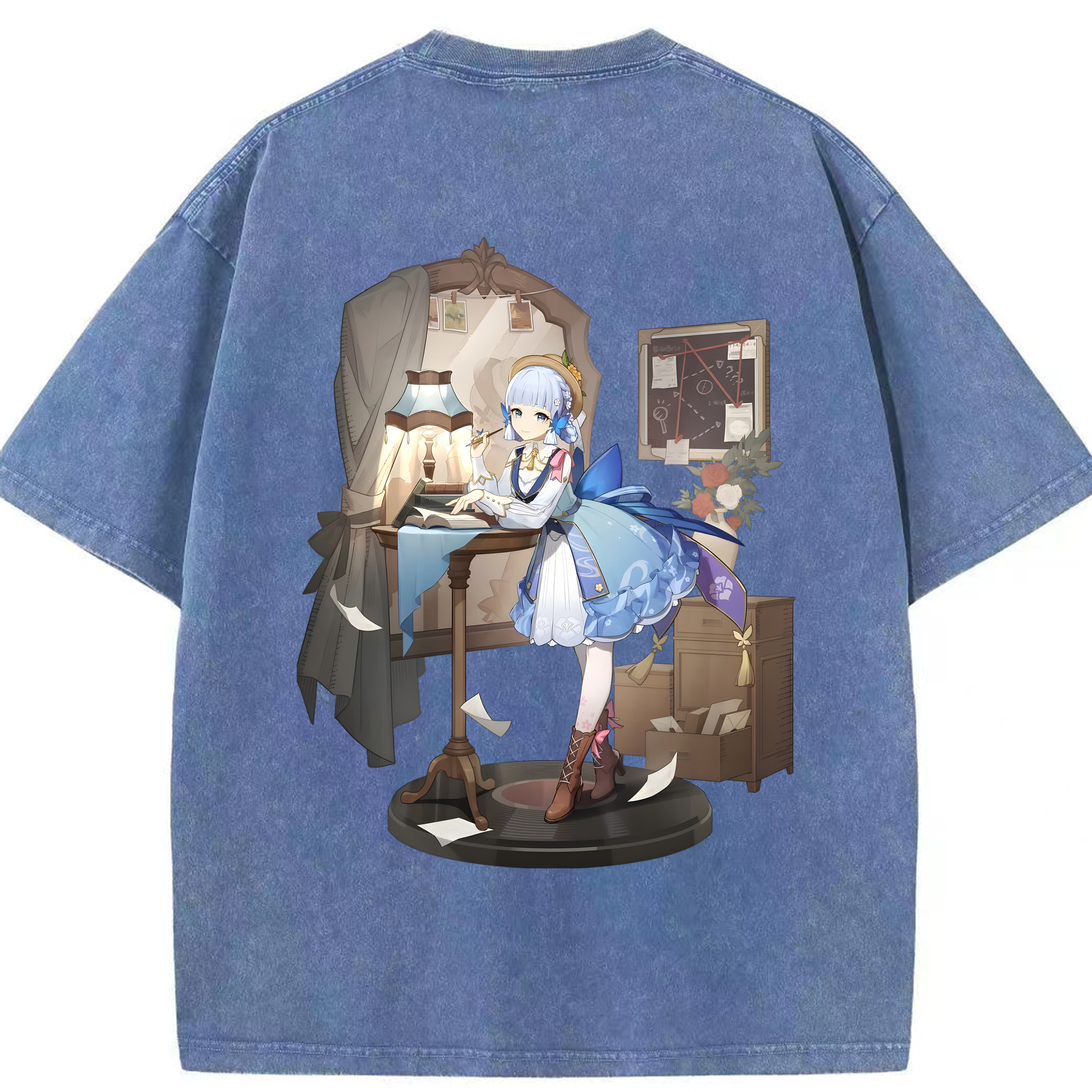 げんし神 神里綾華 神宮寺レン genshin Kamimiya Ren 綿100% ヴィンテージ風 半袖Tシャツ（背面プリント）