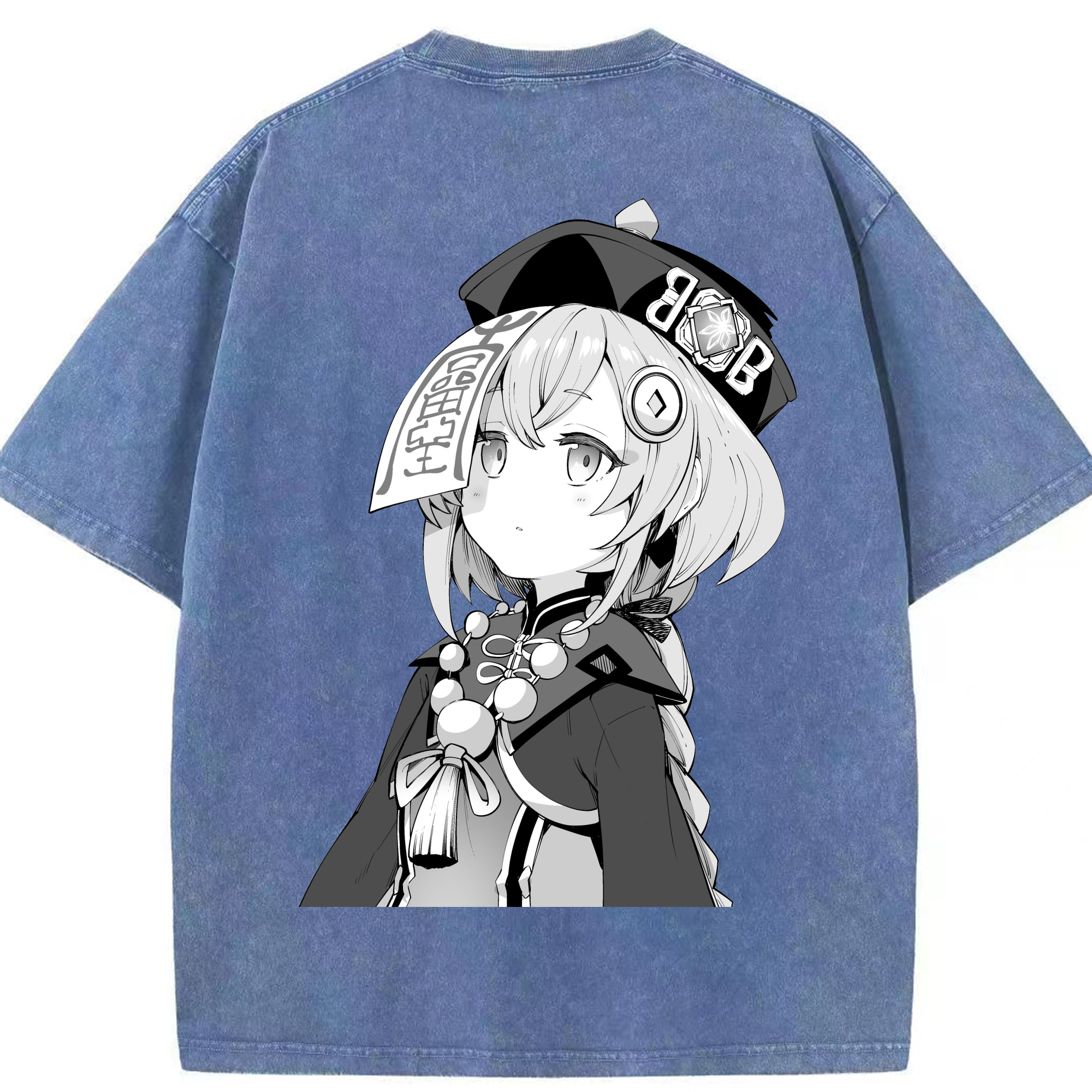 げんし神 七七 なな  genshin Nana 綿100% ヴィンテージ風 半袖Tシャツ（背面プリント）
