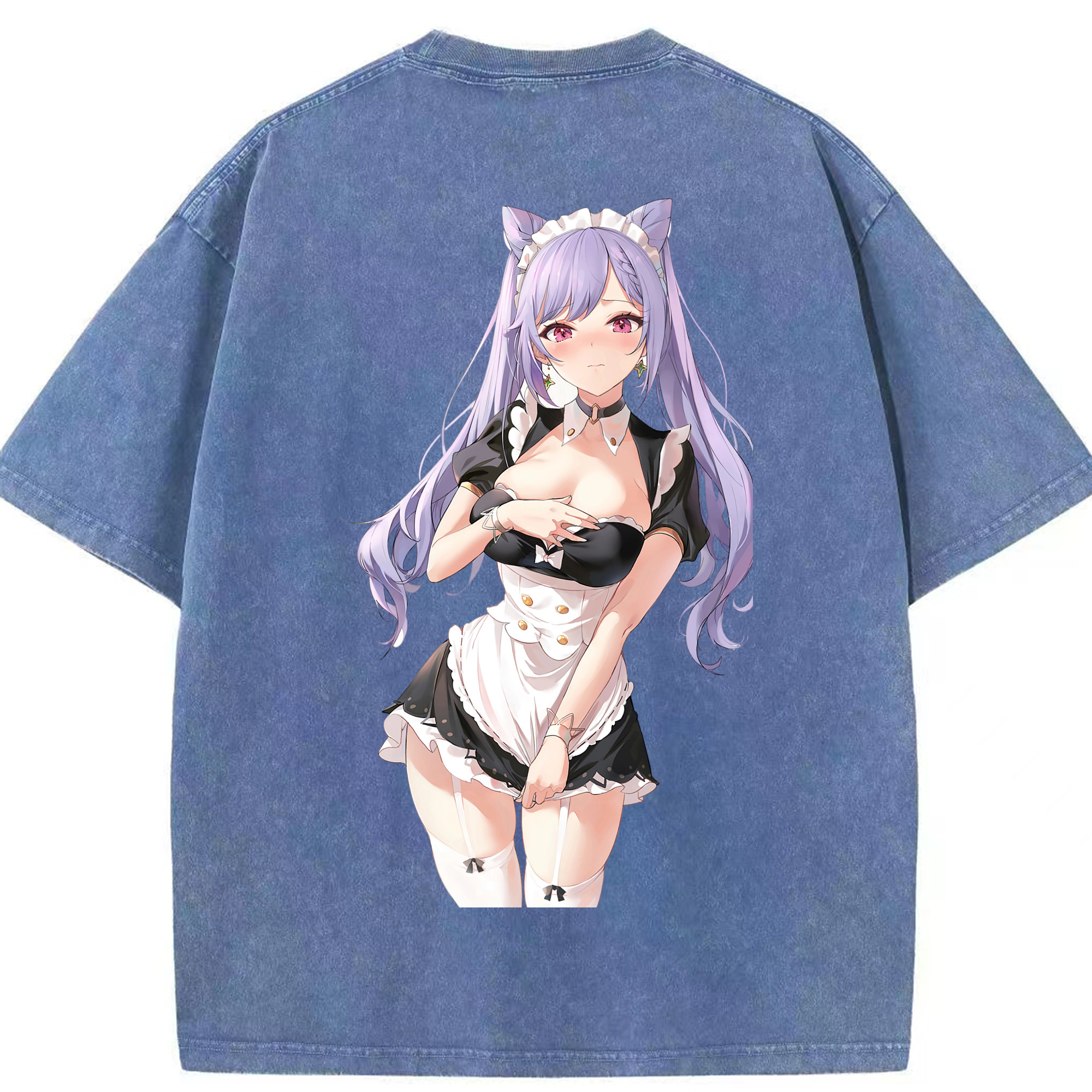 げんし神 刻晴 こくせい genshin Kokusei 綿100% ヴィンテージ風 半袖Tシャツ（背面プリント）