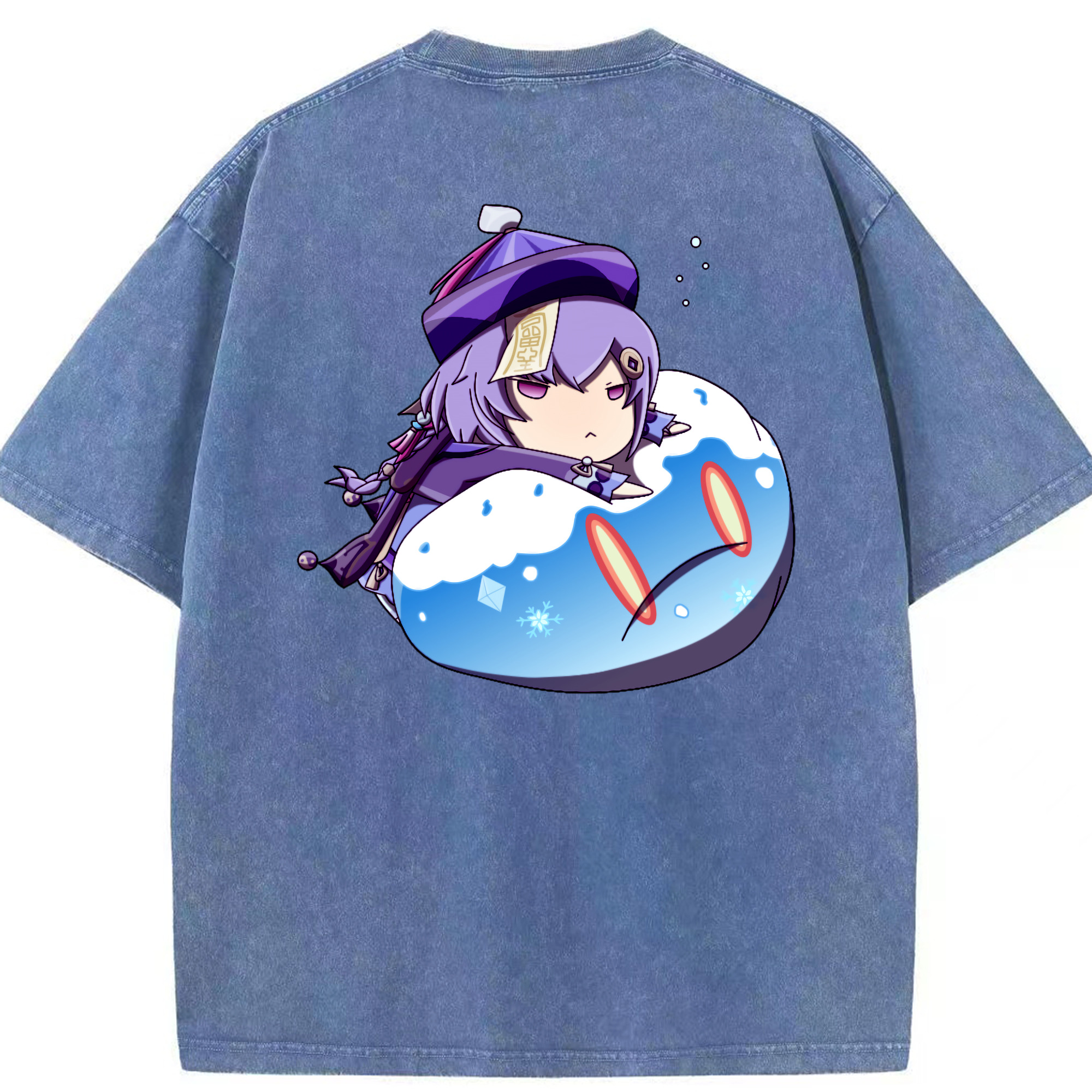 げんし神 七七 なな  genshin Nana 綿100% ヴィンテージ風 半袖Tシャツ（背面プリント）