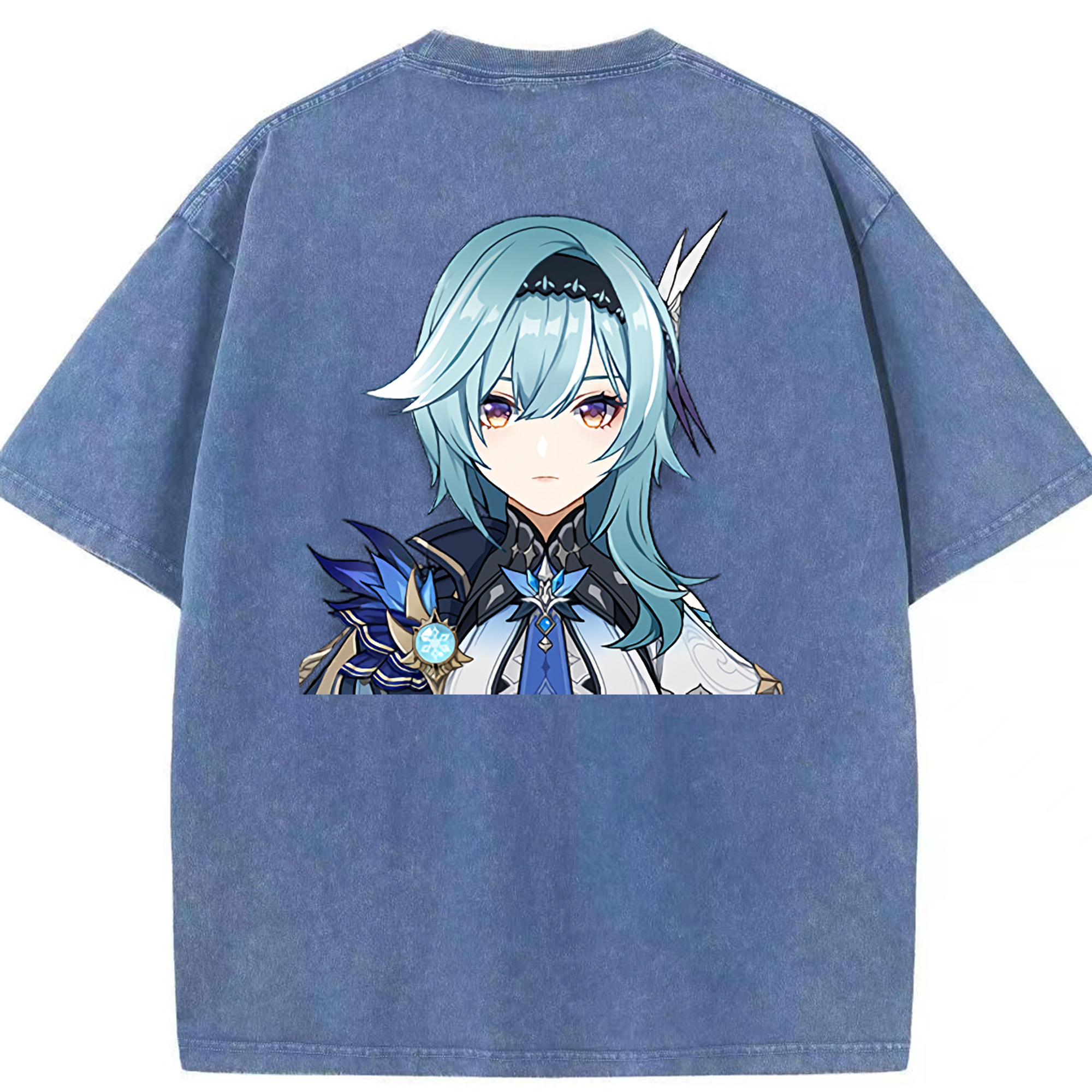 げんし神 优菈 ゆうら genshin Yūra 綿100% ヴィンテージ風 半袖Tシャツ（背面プリント）