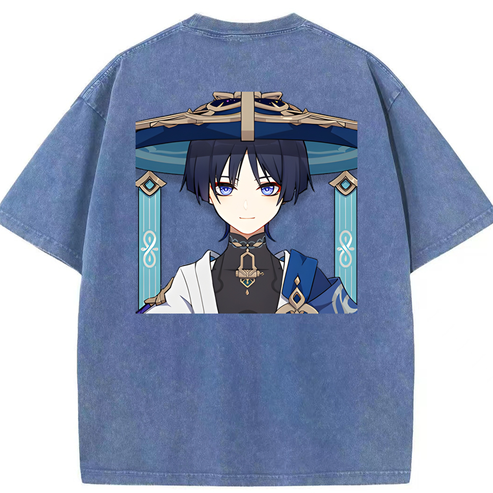 げんし神 さんペい genshin Sanpei 綿100% ヴィンテージ風 半袖Tシャツ（背面プリント）