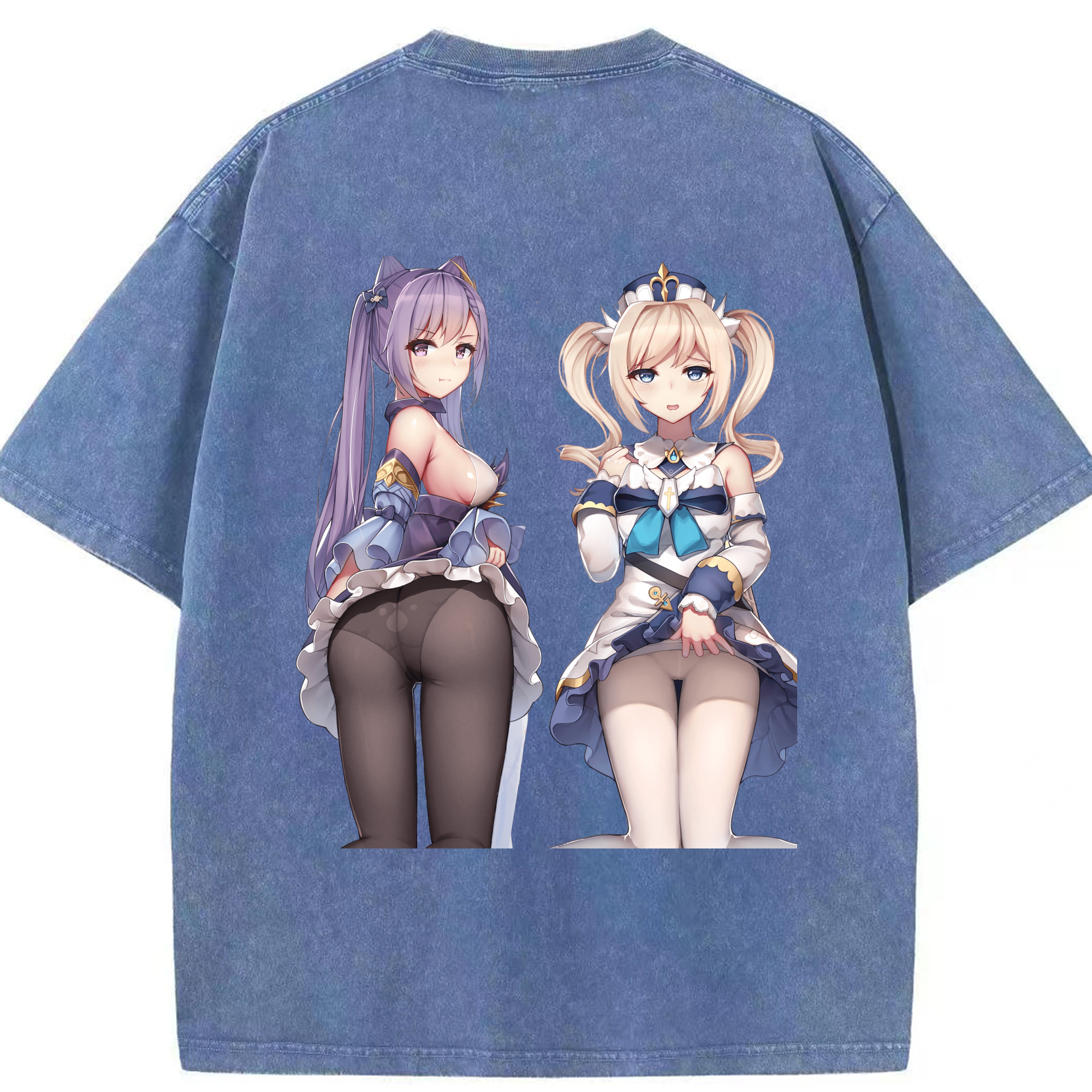 げんし神 刻晴 こくせい genshin Kokusei 綿100% ヴィンテージ風 半袖Tシャツ（背面プリント）