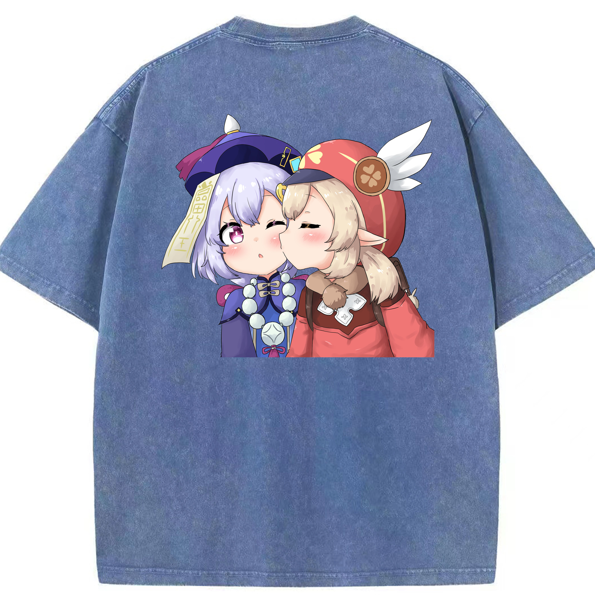 げんし神 七七 なな  genshin Nana 綿100% ヴィンテージ風 半袖Tシャツ（背面プリント）