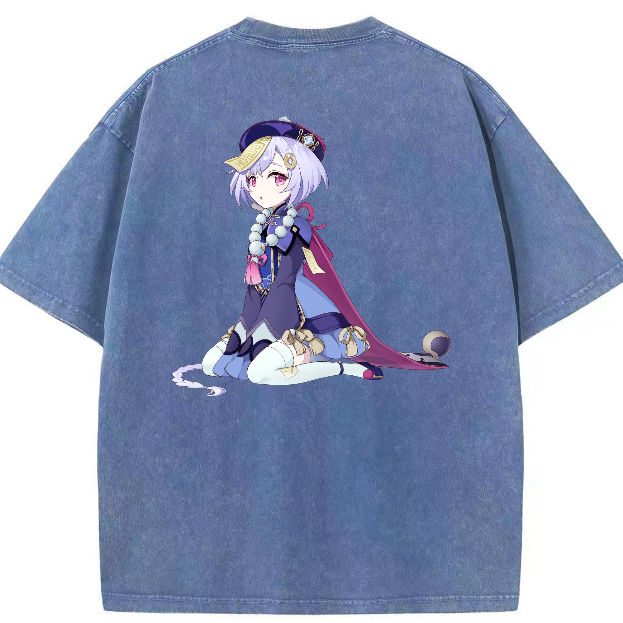 げんし神 七七 なな  genshin Nana 綿100% ヴィンテージ風 半袖Tシャツ（背面プリント）