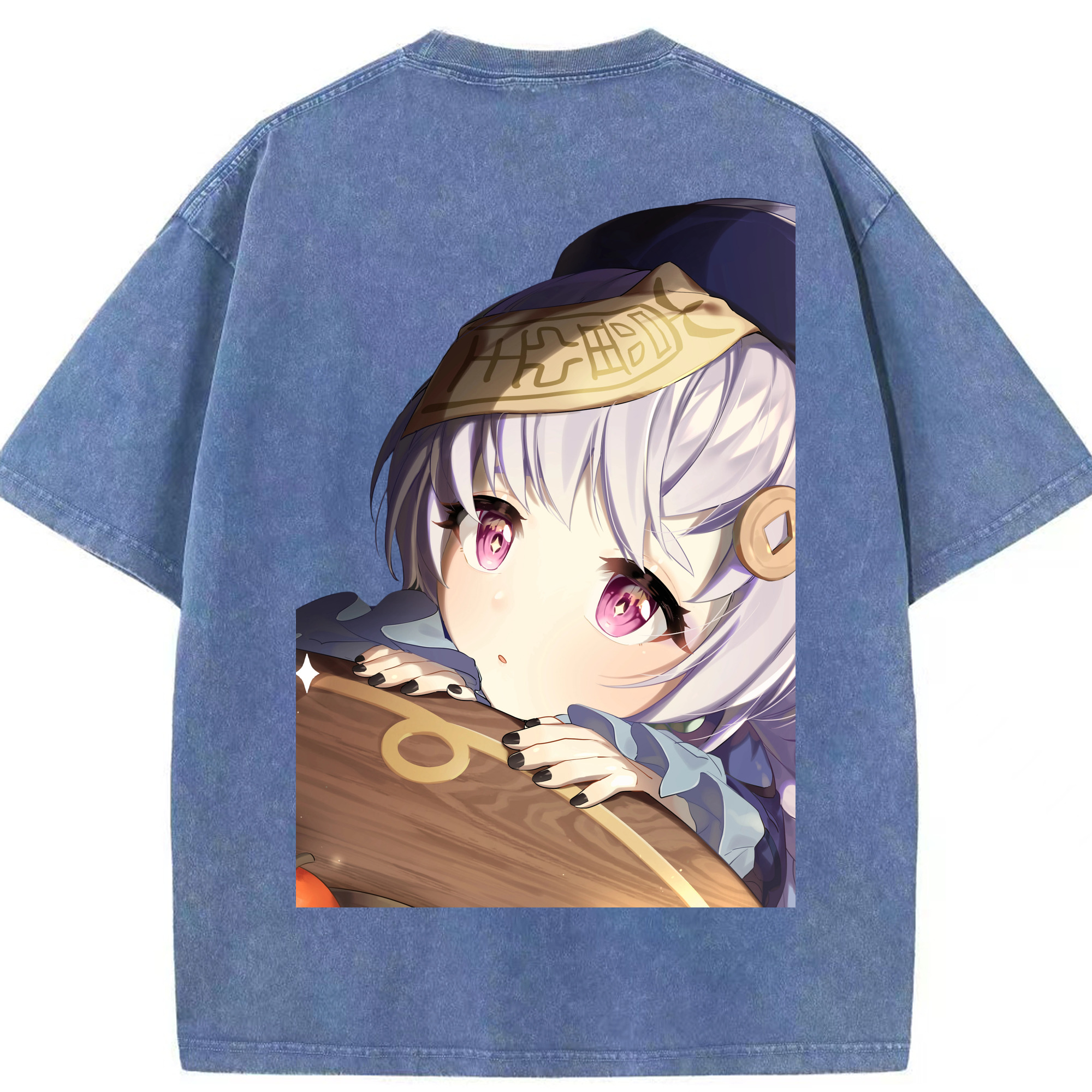 げんし神 七七 なな  genshin Nana 綿100% ヴィンテージ風 半袖Tシャツ（背面プリント）
