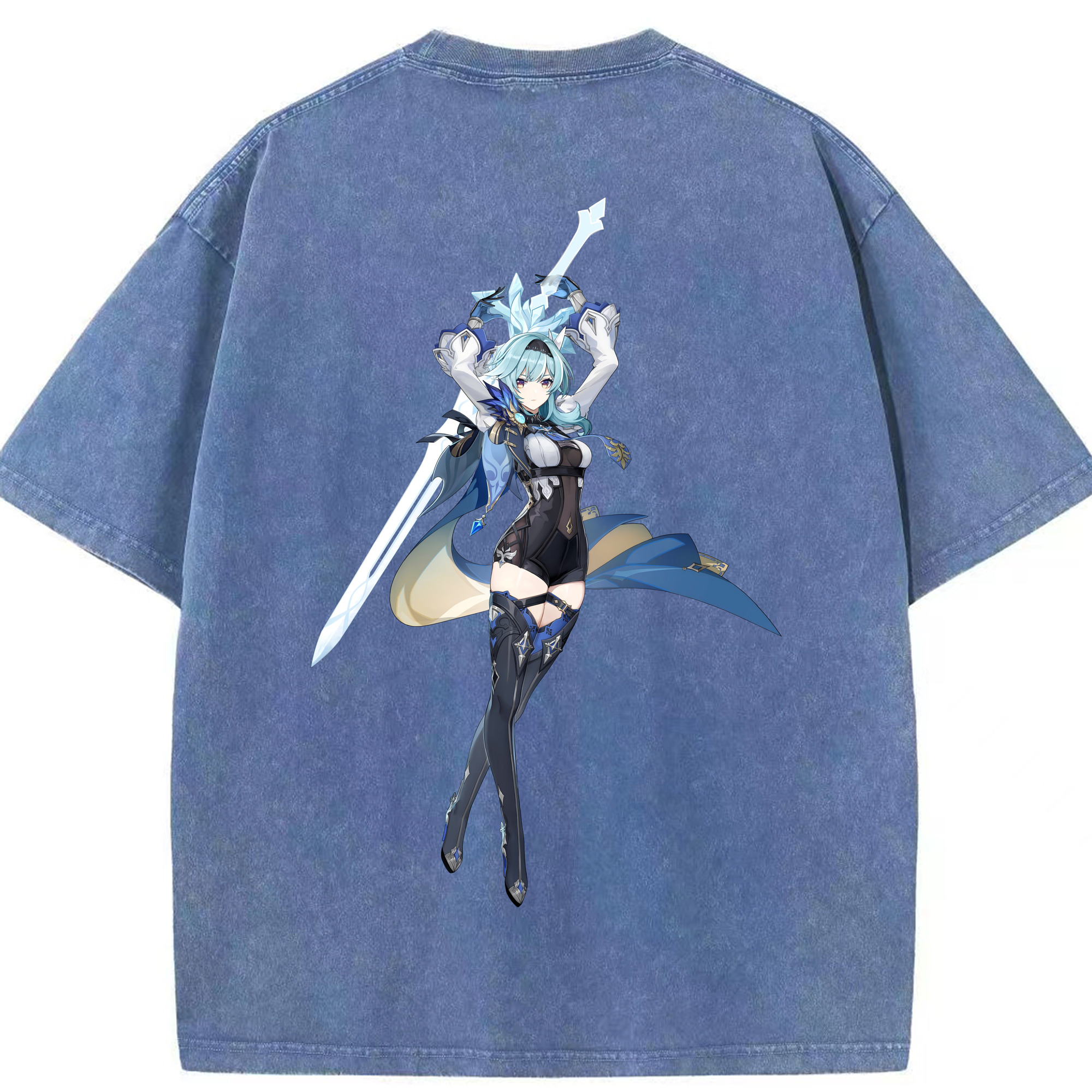 げんし神 优菈 ゆうら genshin Yūra 綿100% ヴィンテージ風 半袖Tシャツ（背面プリント）