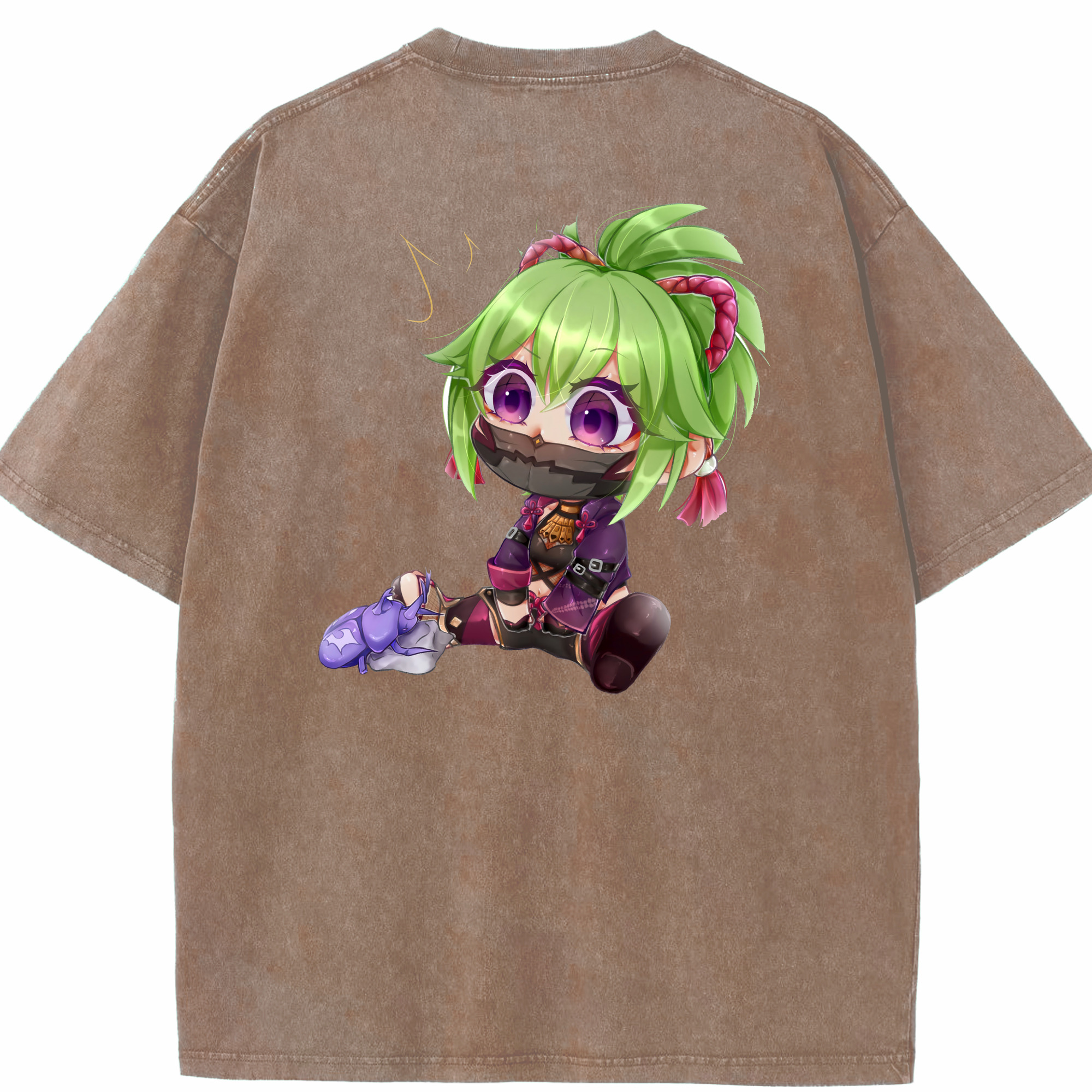 げんし神  久岐忍 くき しのぶ genshin Kuki Shinobu 綿100% ヴィンテージ風 半袖Tシャツ（背面プリント）