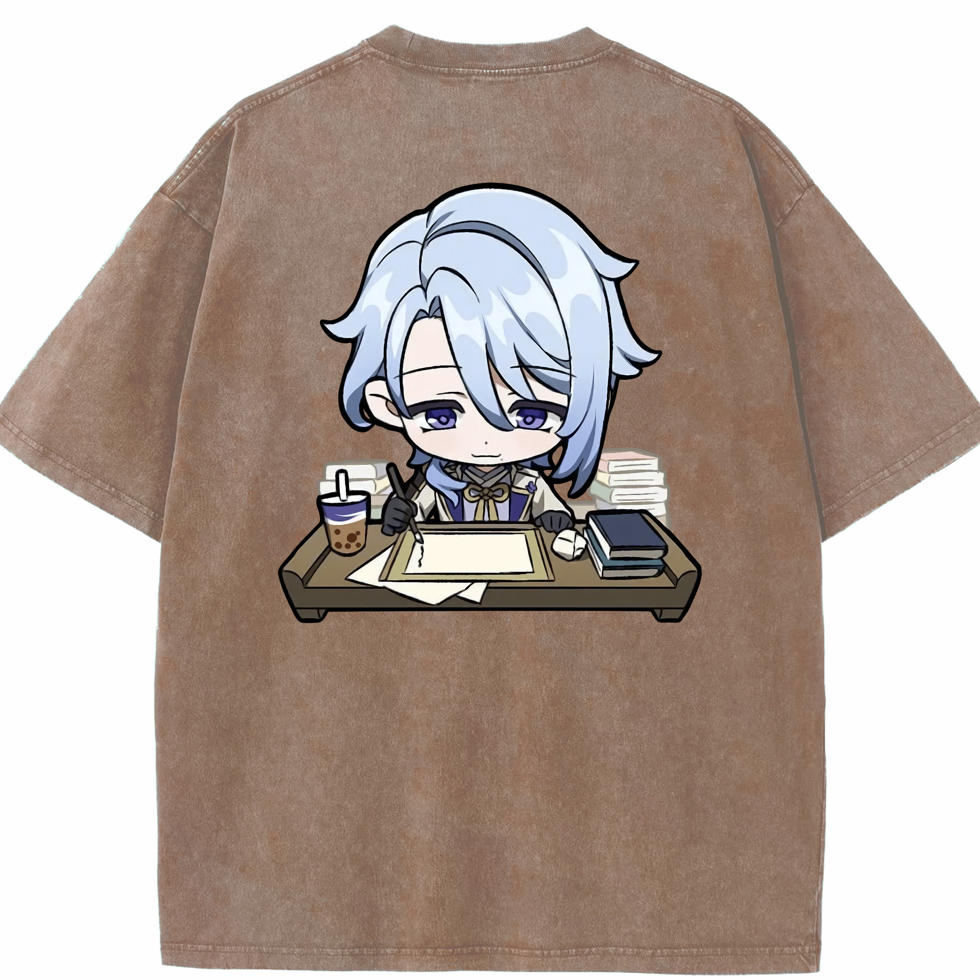 げんし神 神里綾人 かみさとあやと genshin Kamisato Ayato 綿100% ヴィンテージ風 半袖Tシャツ（背面プリント）