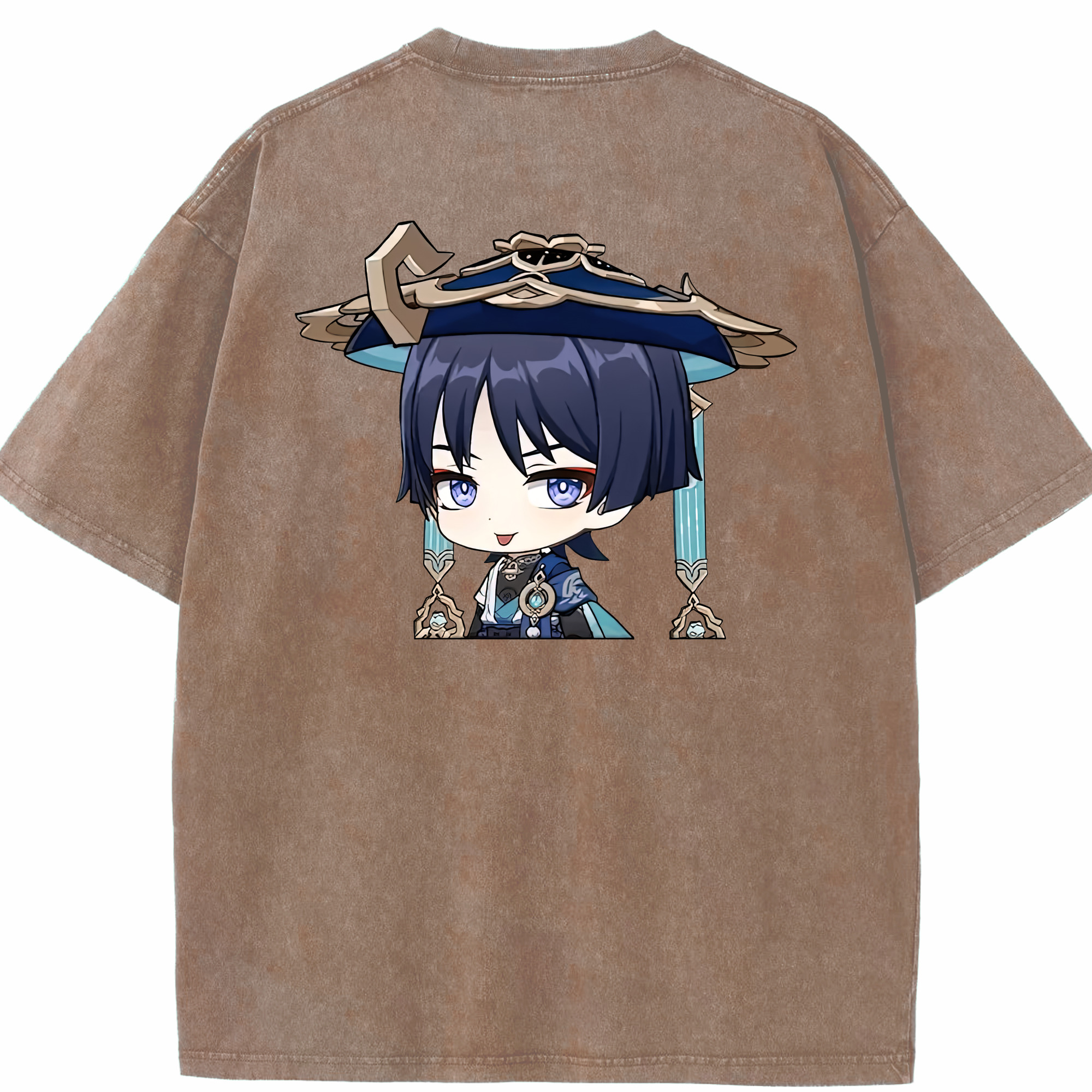 げんし神 さんペい genshin Sanpei 綿100% ヴィンテージ風 半袖Tシャツ（背面プリント）