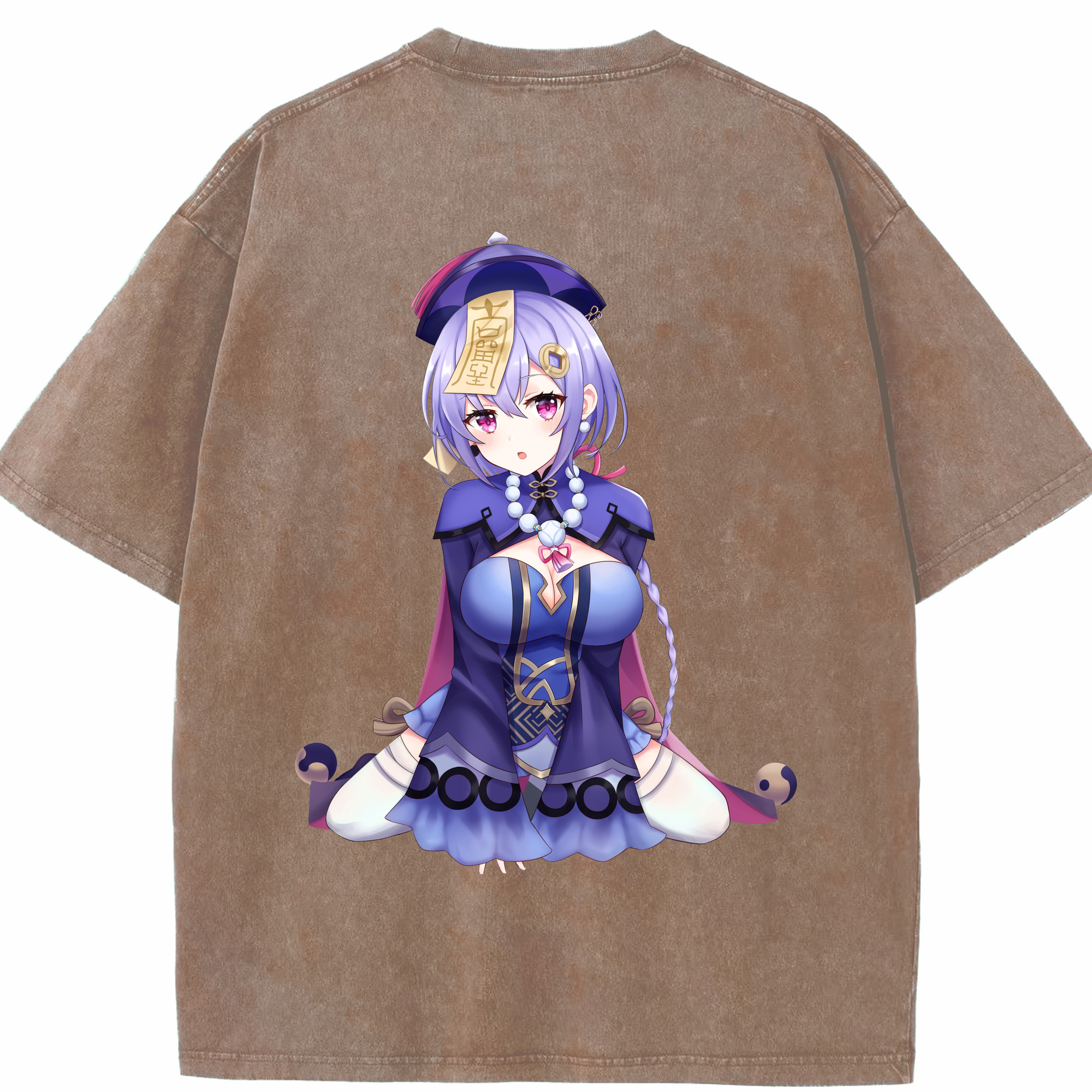 げんし神 七七 なな  genshin Nana 綿100% ヴィンテージ風 半袖Tシャツ（背面プリント）