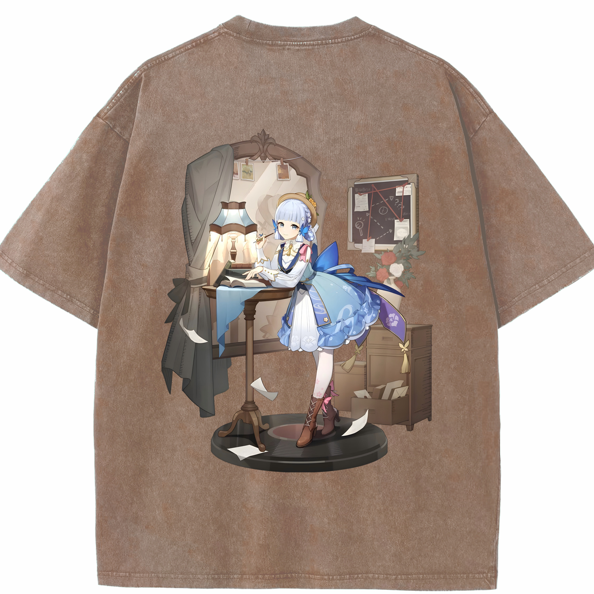げんし神 神里綾華 神宮寺レン genshin Kamimiya Ren 綿100% ヴィンテージ風 半袖Tシャツ（背面プリント）