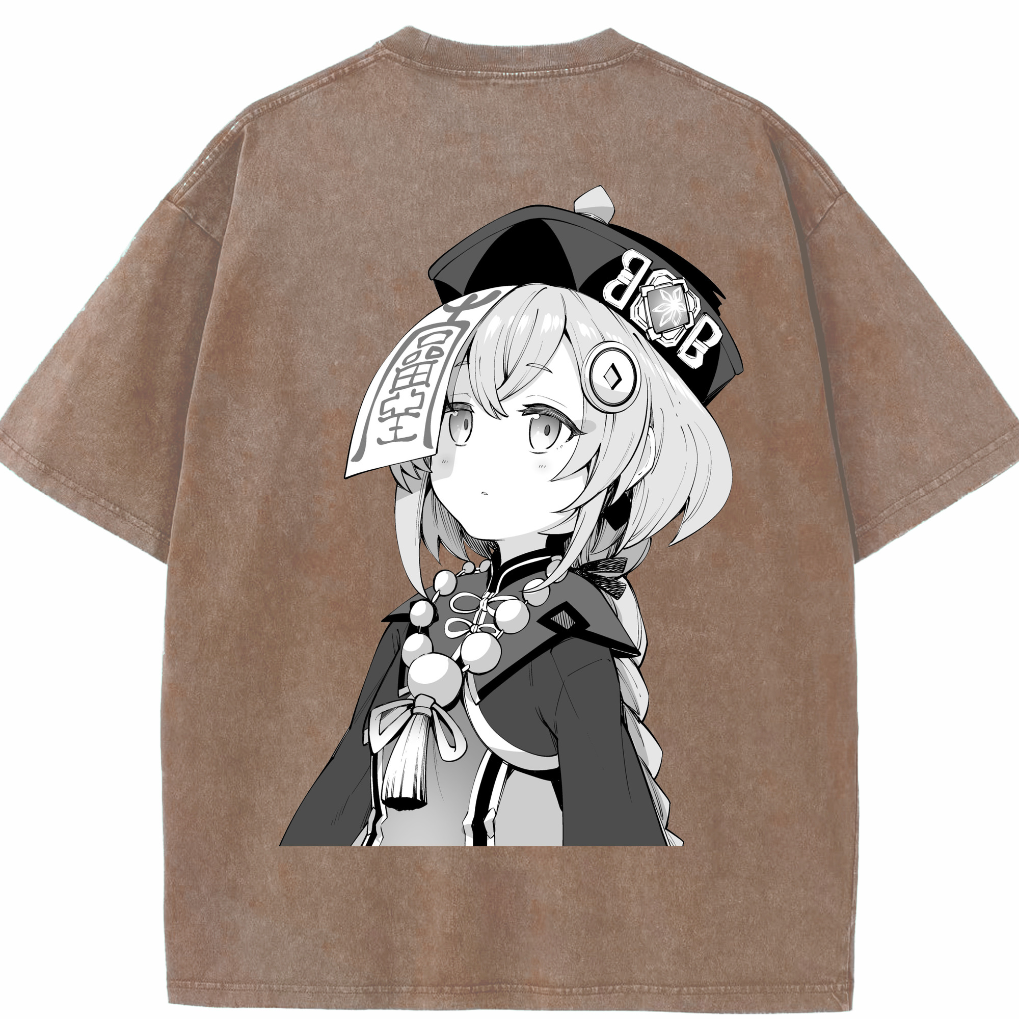 げんし神 七七 なな  genshin Nana 綿100% ヴィンテージ風 半袖Tシャツ（背面プリント）