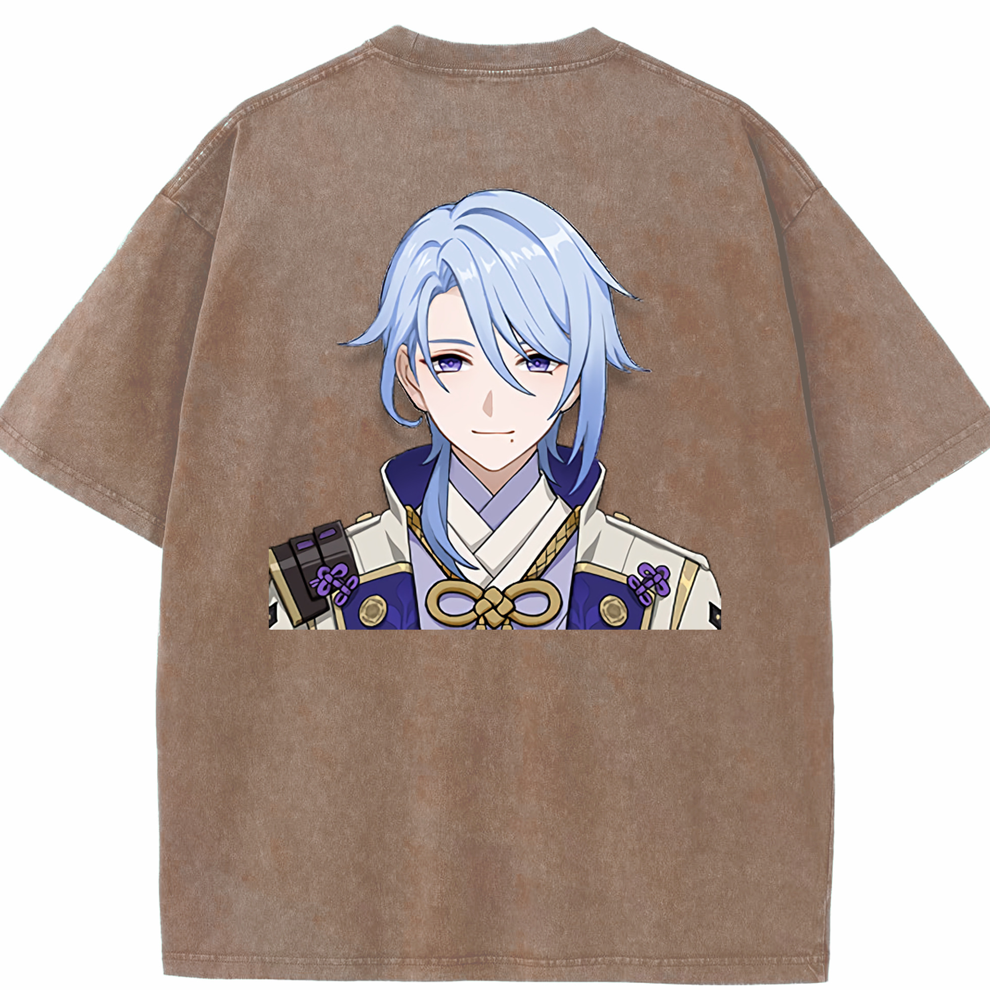 げんし神 神里綾人 かみさとあやと genshin Kamisato Ayato 綿100% ヴィンテージ風 半袖Tシャツ（背面プリント）