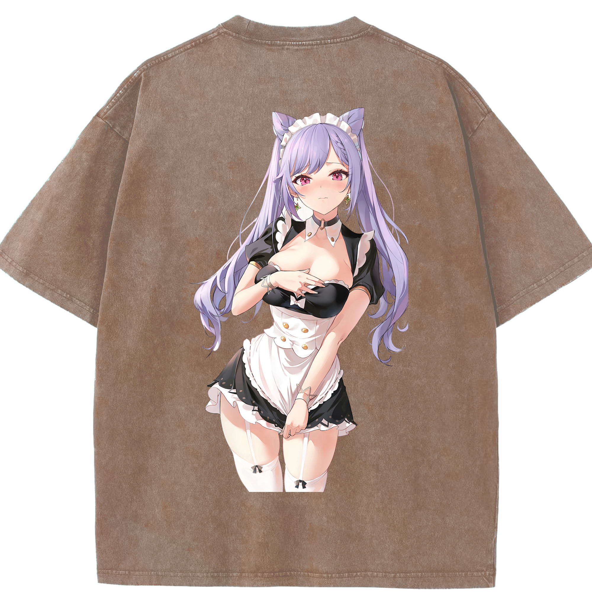 げんし神 刻晴 こくせい genshin Kokusei 綿100% ヴィンテージ風 半袖Tシャツ（背面プリント）